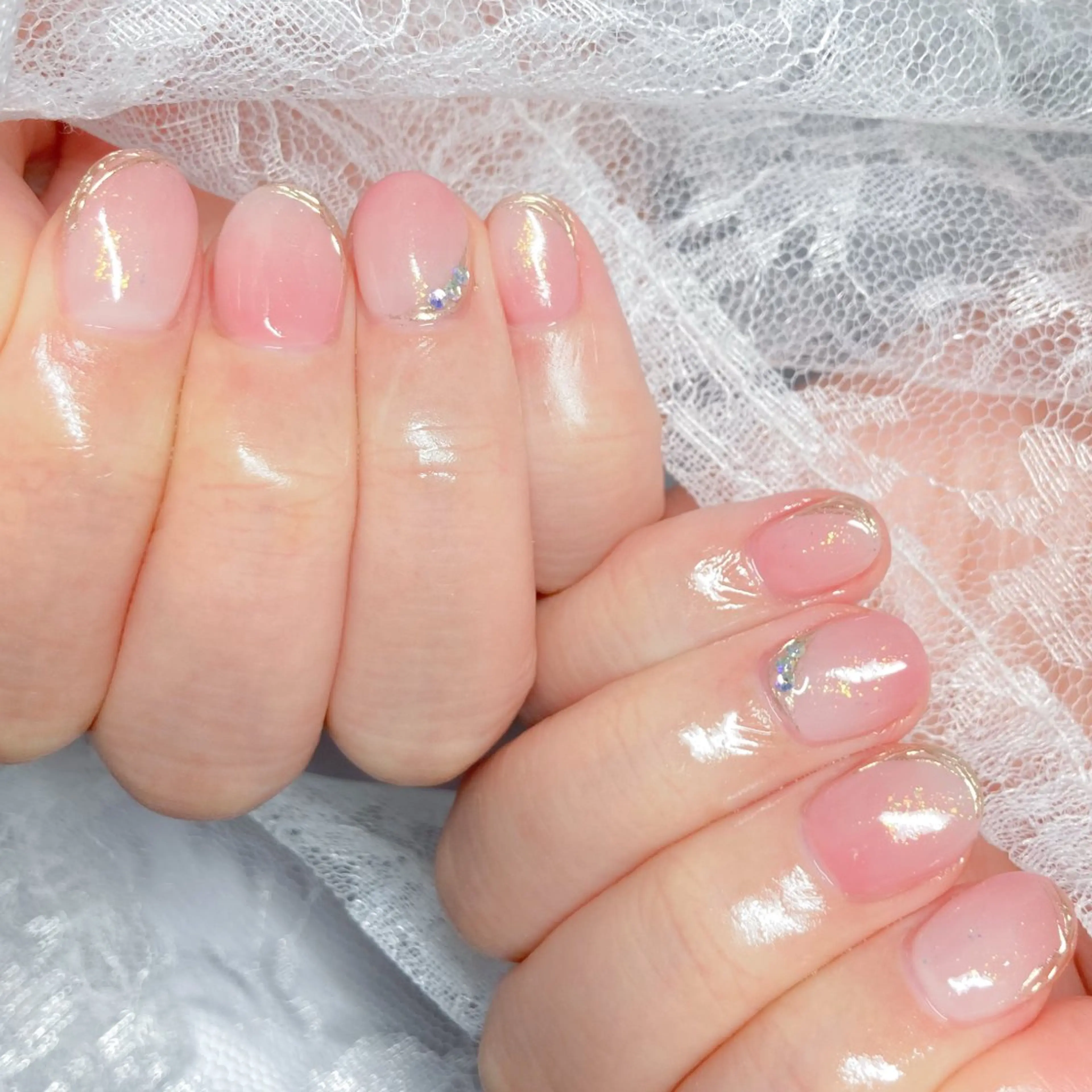 ネイル ミラーネイル 持ち込み ピンク ショートネイル シンプルネイル ハンドネイル Terrace＋所属・Terrace＋ Nailのネイルデザイン