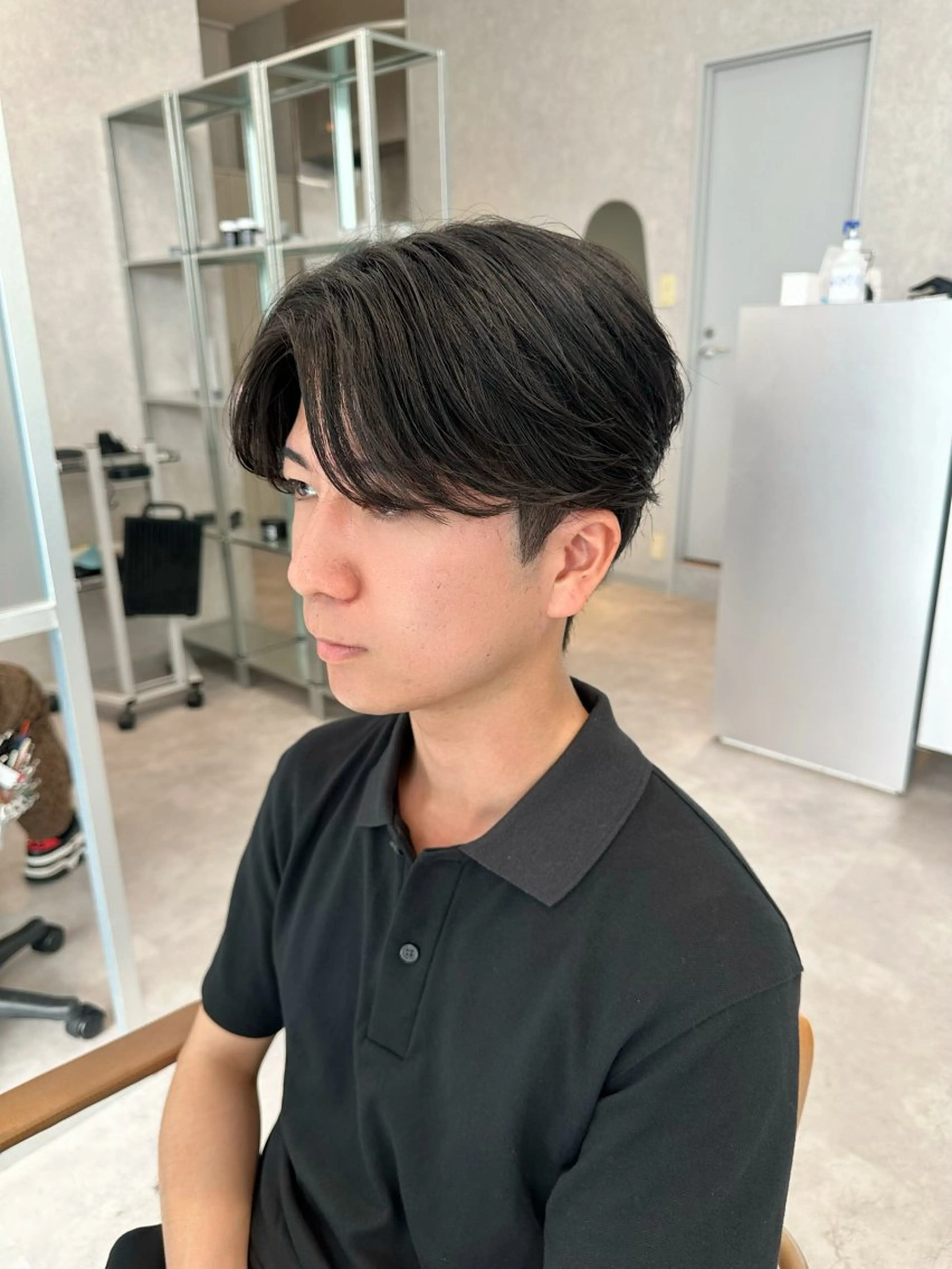 ショート メンズ センターパート カノン/メンズカット /ダウンパーマのヘアスタイル