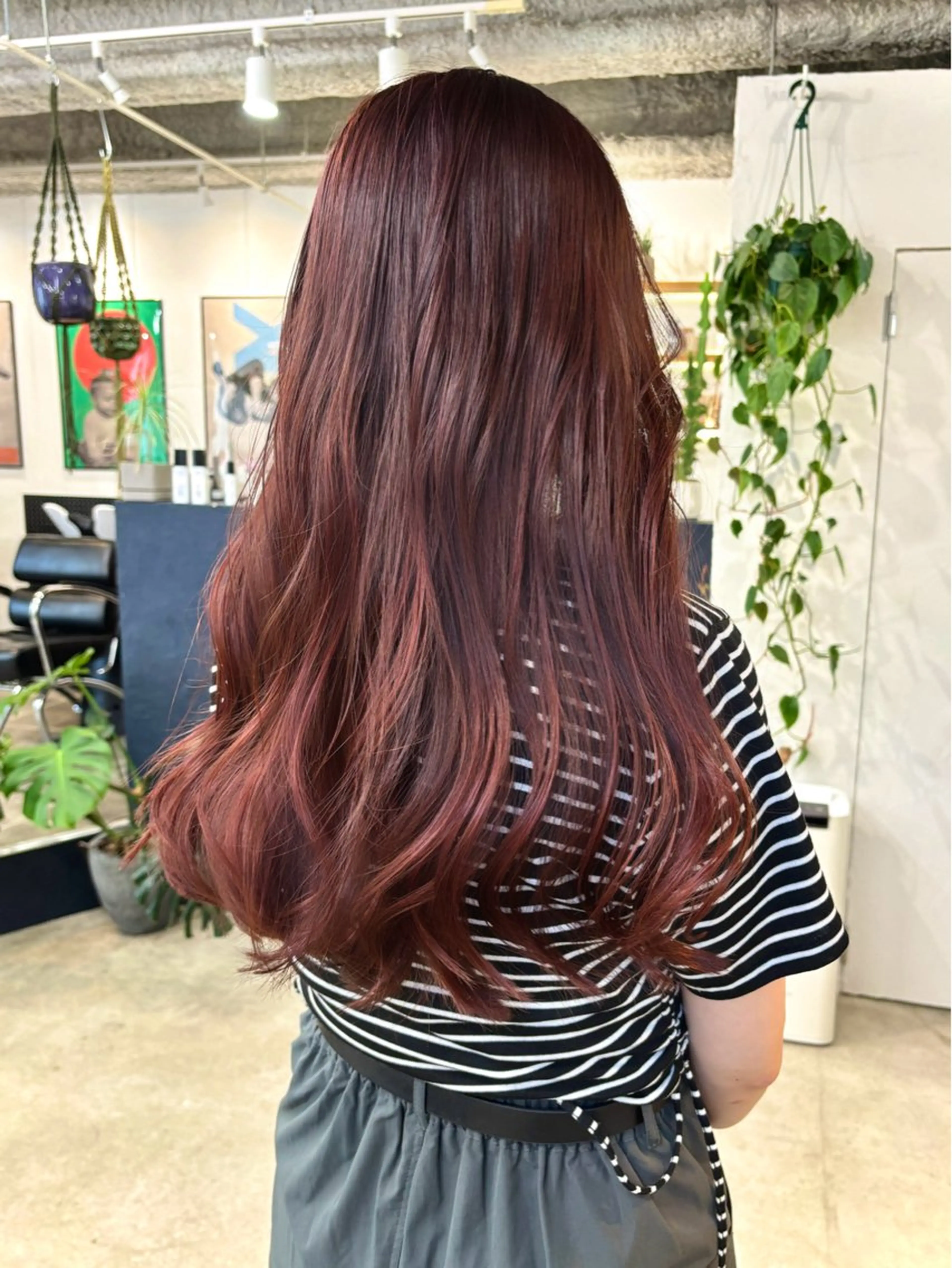 ロング カラー ブリーチ ブラウンカラー カシス 透明感カラー ラベンダーカラー ヘアカラー 暖色カラー/天神/ ヘイマサクラのヘアスタイル
