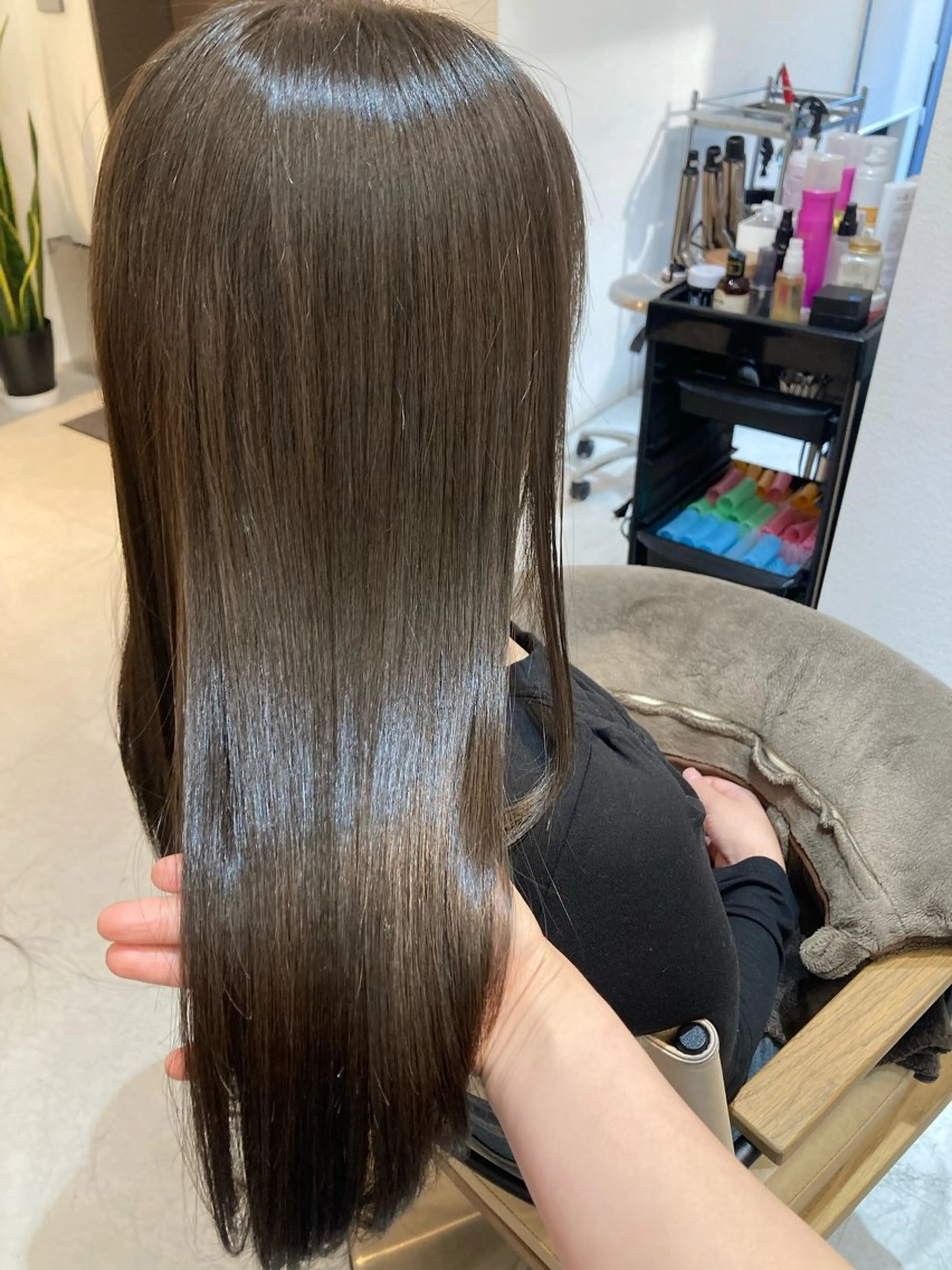 ロング カット ヘアカラー トリートメント ✨色持ちの良い艶 カラー✨蟹江真世のヘアスタイル