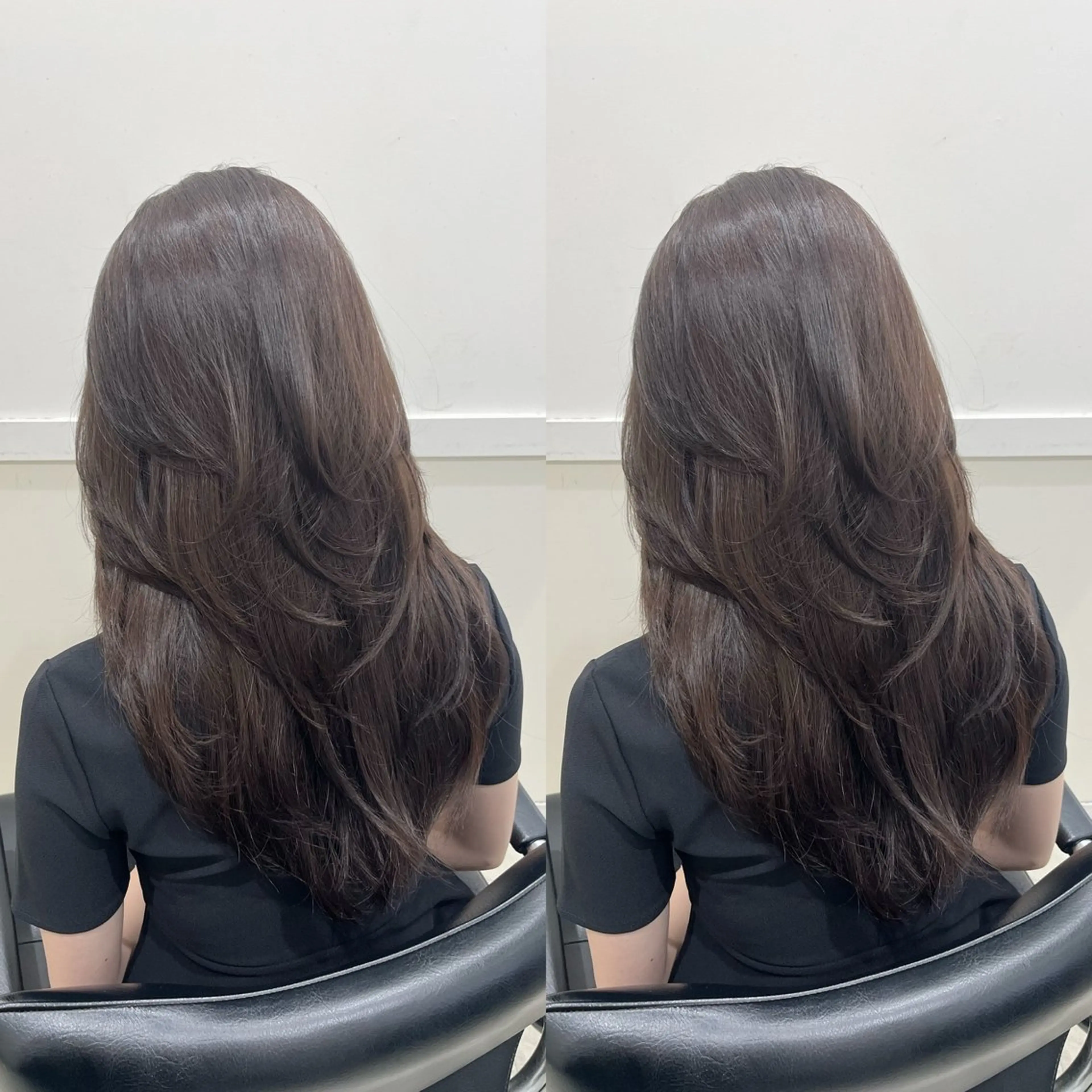 ロング カット ヘアカラー トリートメント 美髪矯正/韓国/レイ ヤー/髪質改善カラーのヘアスタイル