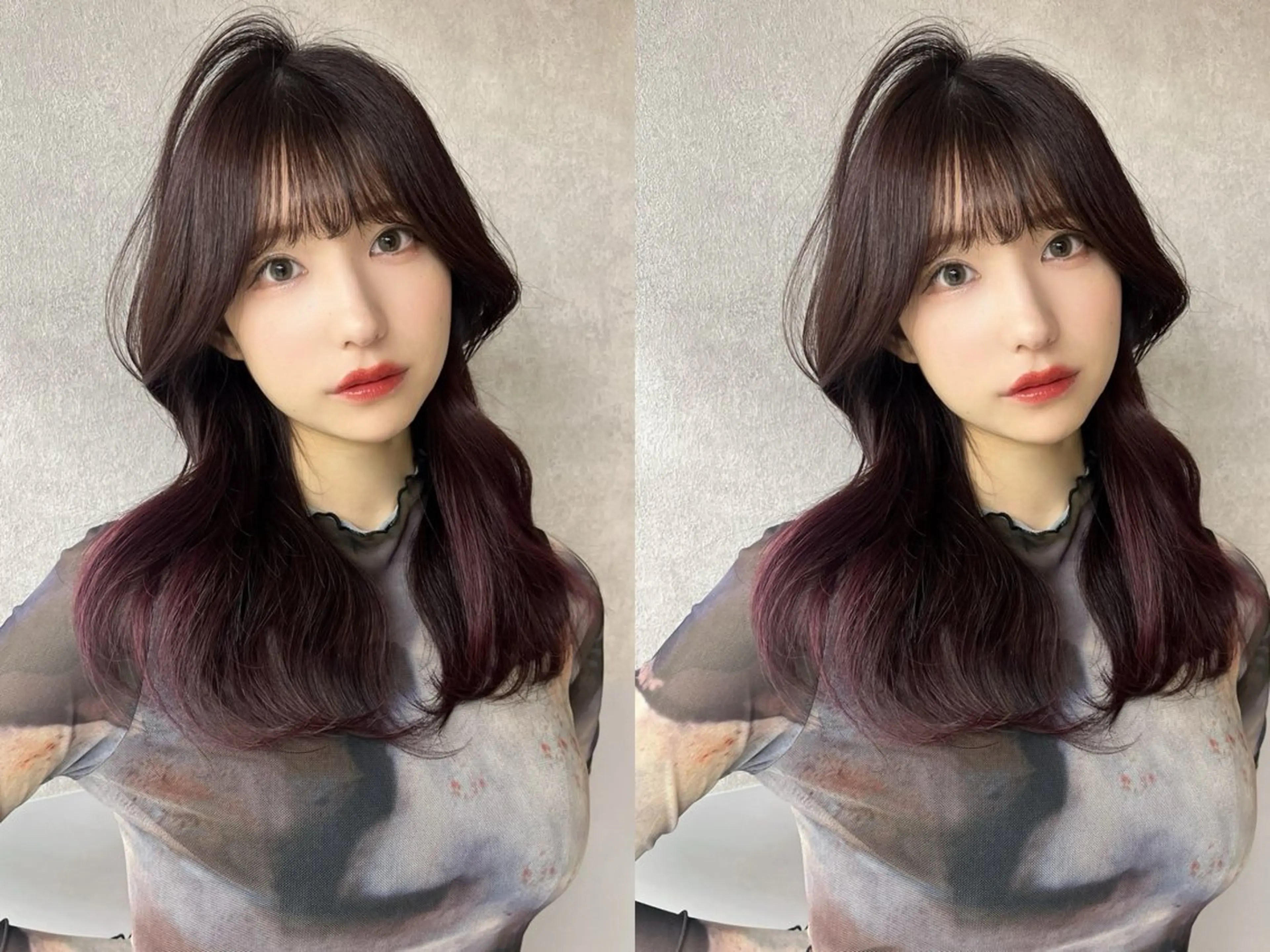 セミロング カット ヘアカラー トリートメント 韓国🇰🇷レイヤー 透明感/秀瑛🩶のヘアスタイル