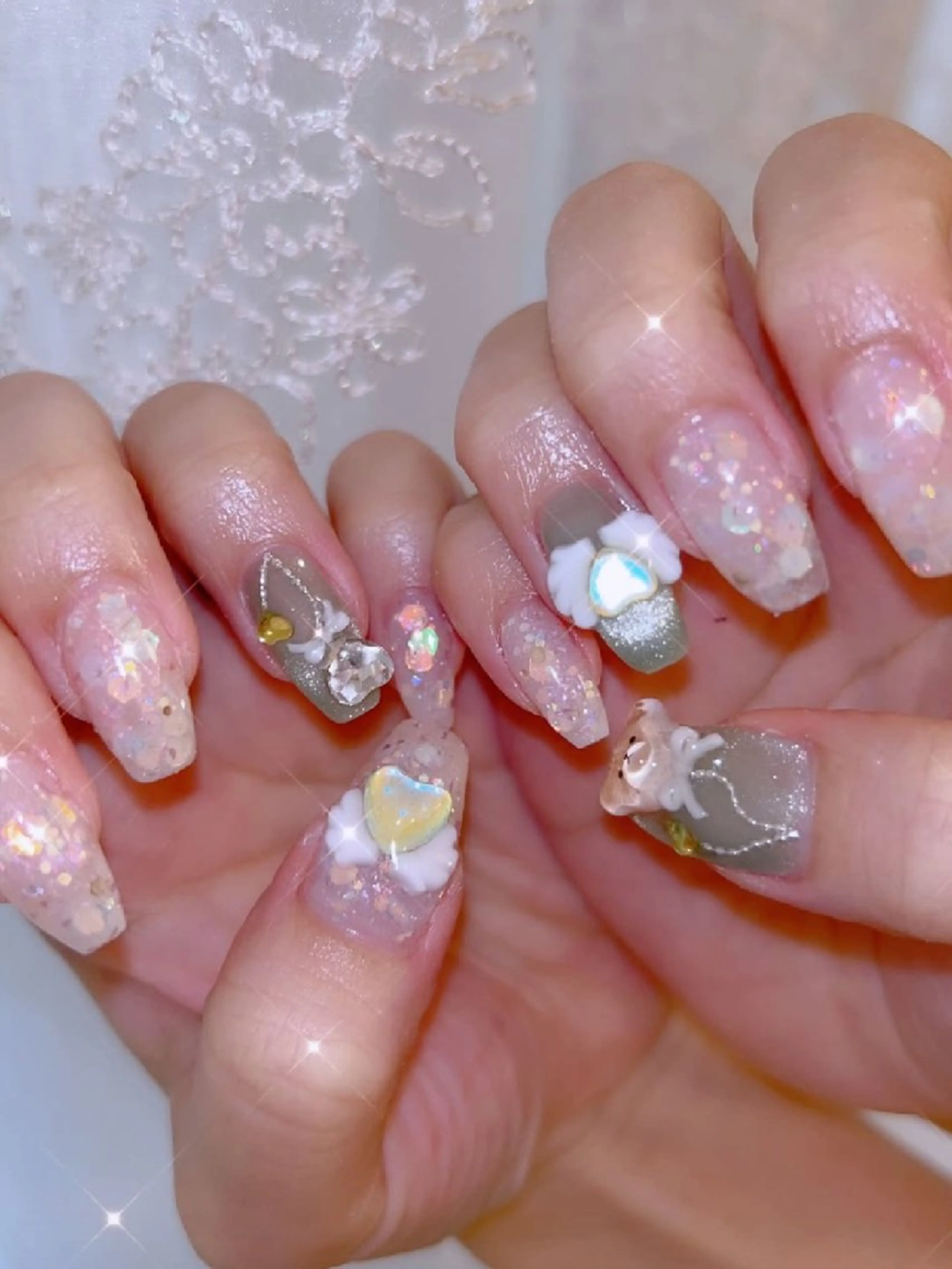 ネイル 長さ出し ジェルネイル 韓国ネイル マグネットネイル ニュアンスネイル ハンドネイル I LOVE ME NAIL.｡.:*♡のネイルデザイン