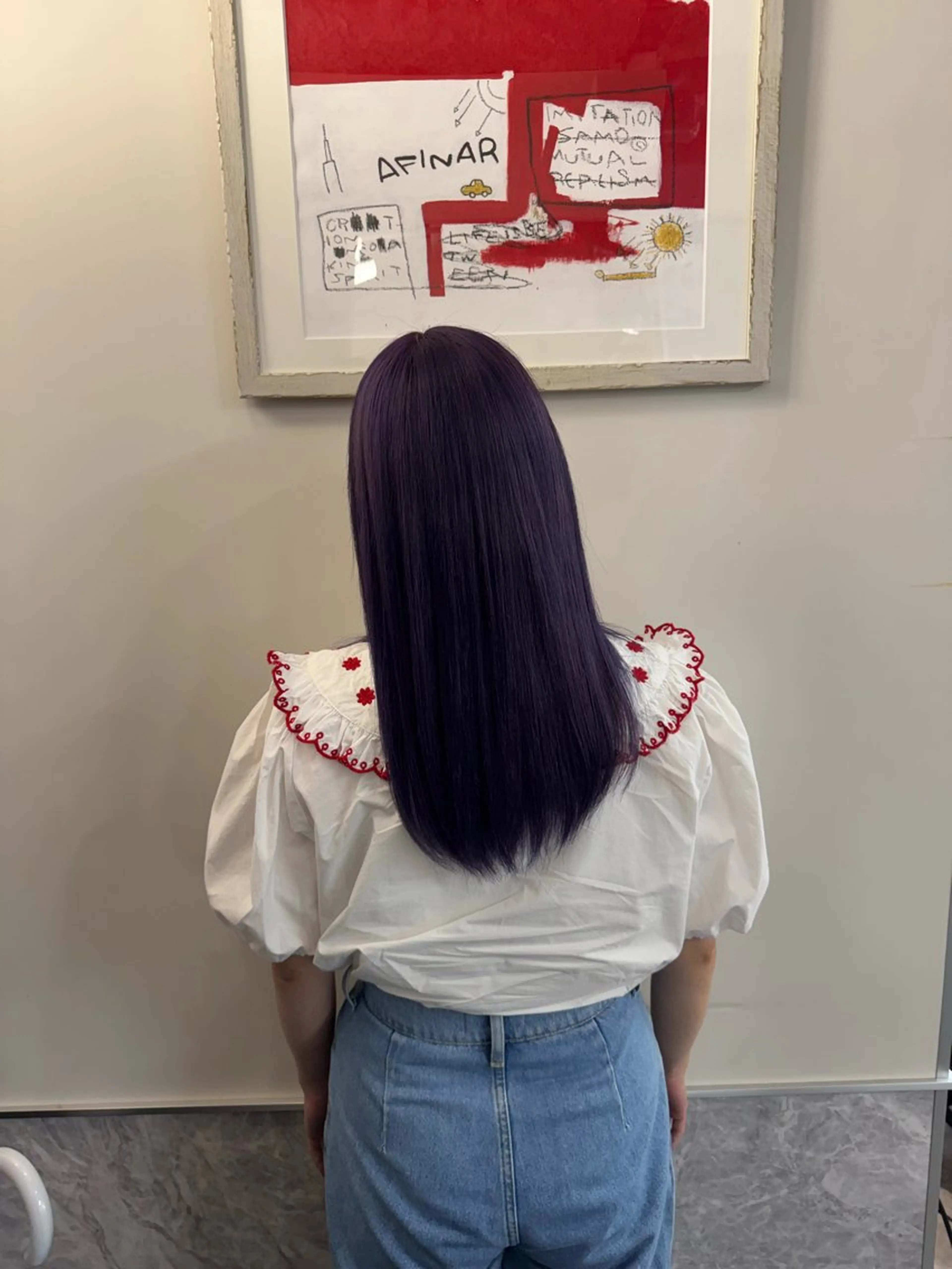 ミディアム カラー ブリーチ ハイトーンカラー パープルカラー ヘアカラー トリートメント 新宿/デザイン ニュアンス　戸羽のヘアスタイル