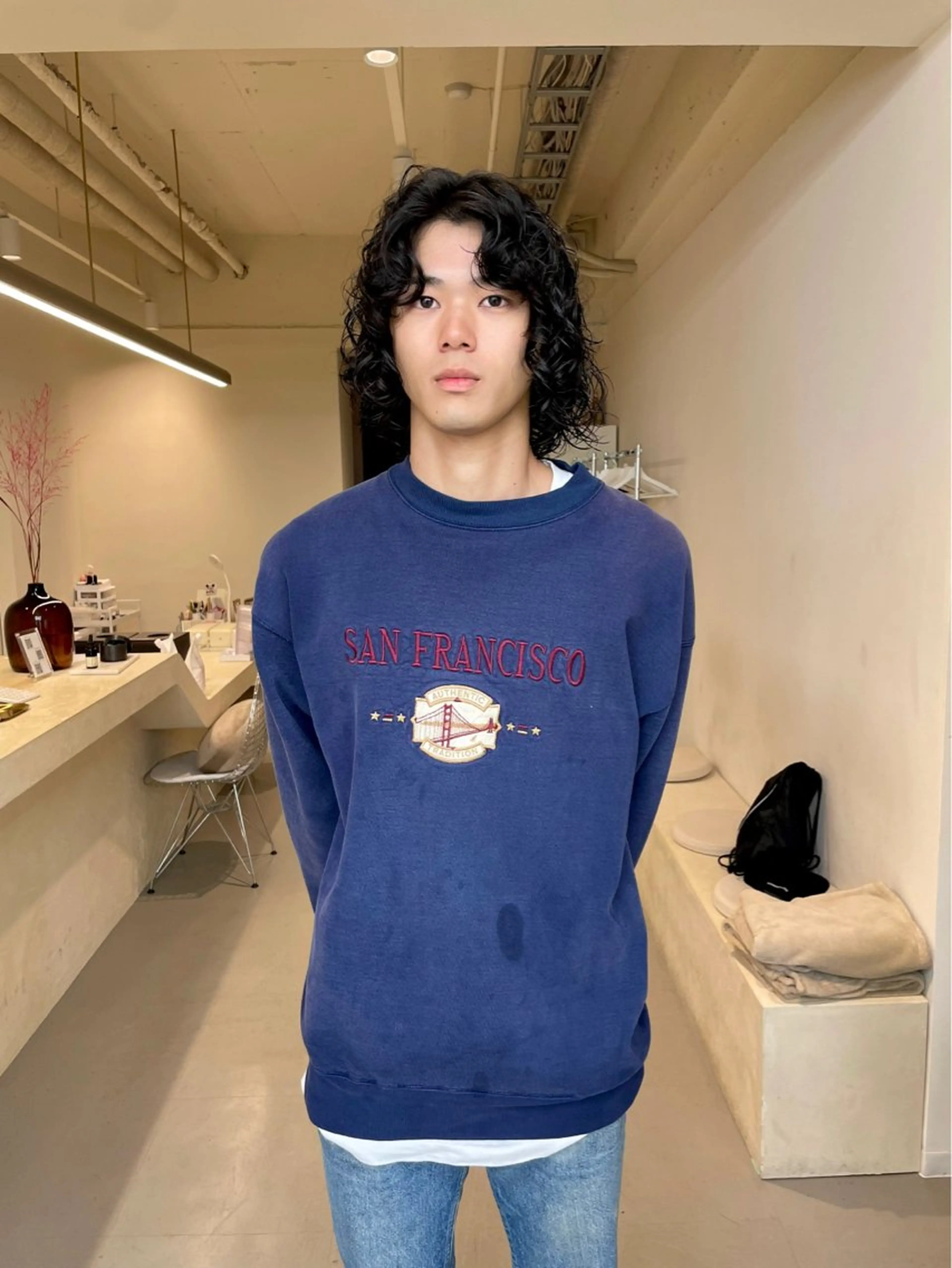 ミディアム パーマ ミディアムパーマ ボブ デザインカット パーマ 小岩 荘太のヘアスタイル