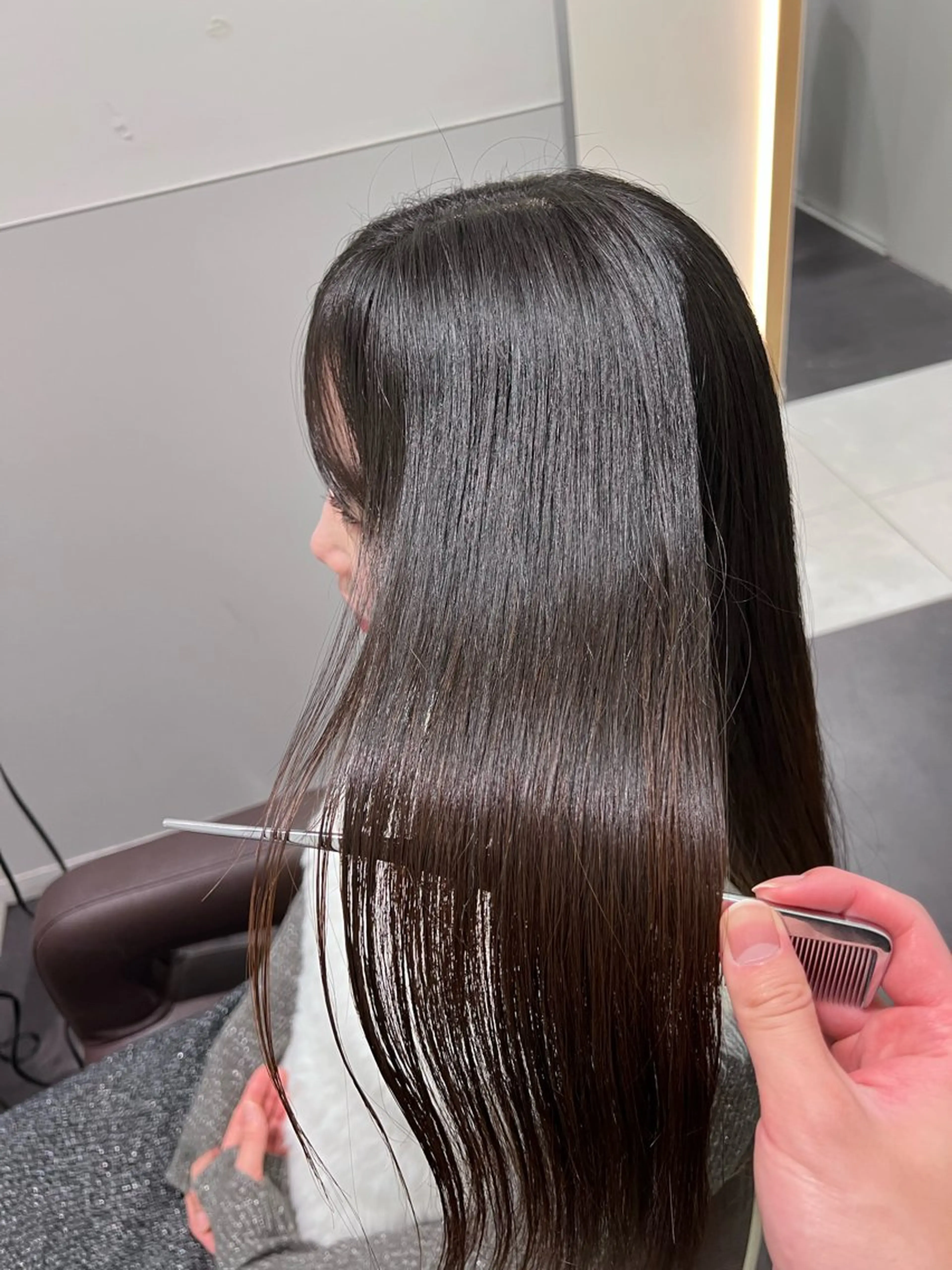 セミロング 縮毛矯正 トリートメント ヘアセット 原宿ボブ・髪質改善 輝来のヘアスタイル