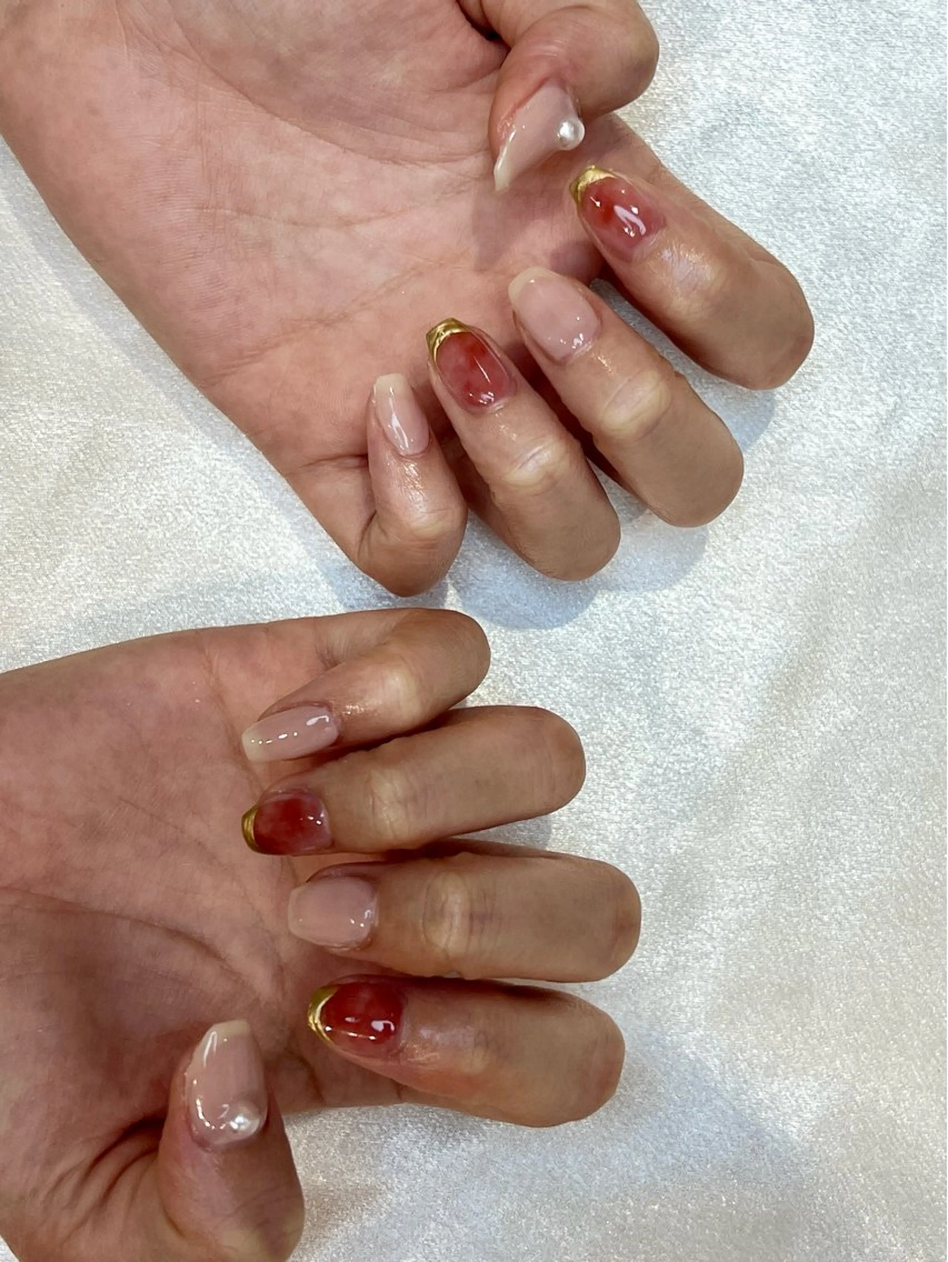 ネイル 長さ出し オフィスネイル シンプルネイル 個性派ニュアンス nuts nail所属・【池袋】nuts nail なつみのネイルデザイン