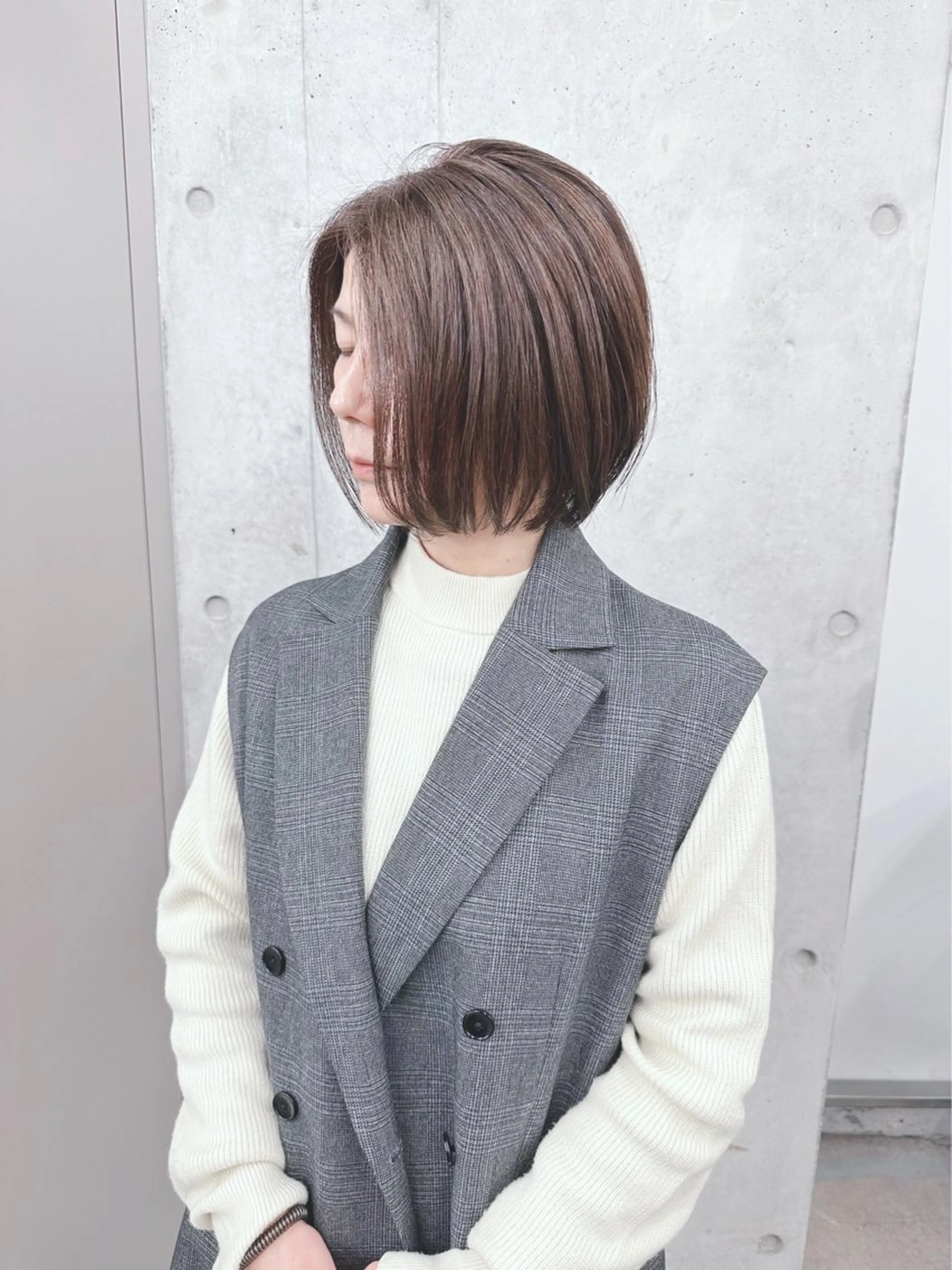 ショート カット トリートメント ヘッドスパ パーマボブ/丸みボブ /くせ毛/とういのヘアスタイル