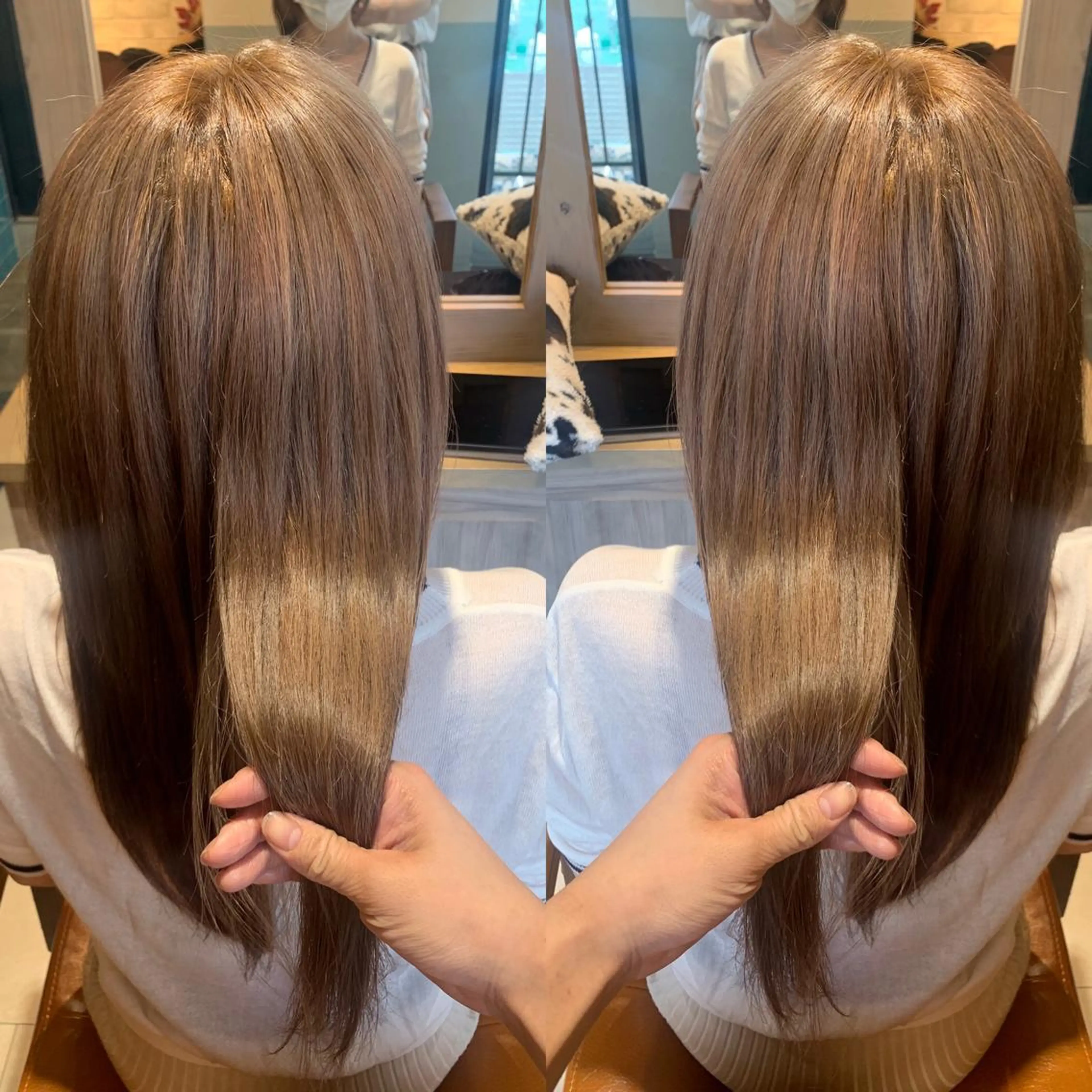 ロング カラー ベージュカラー ミルクティーベージュ 韓国🇰🇷 ✂︎hair 内田愛のヘアスタイル