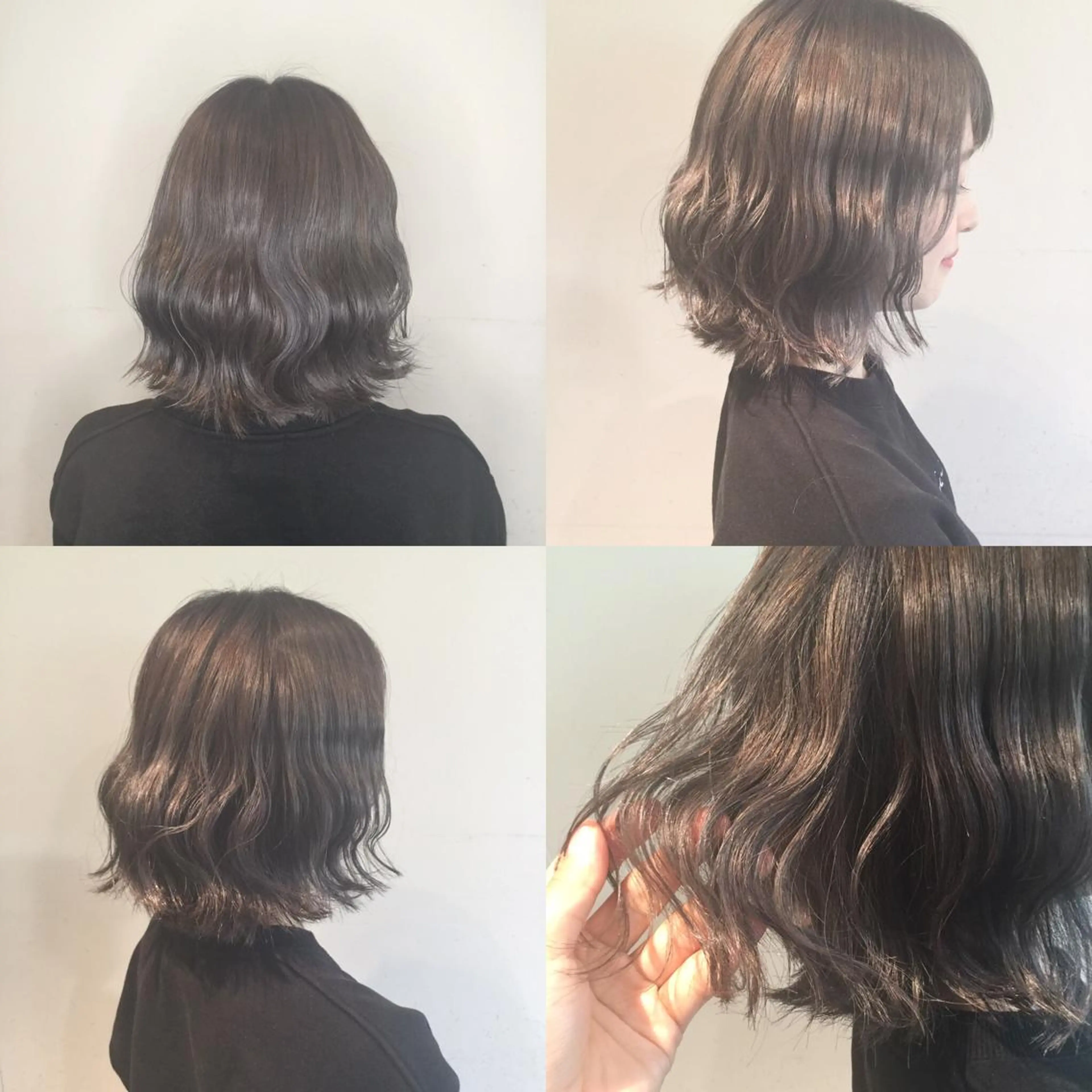 セミロング カラー ヘアアレンジ ブリーチ グレージュ ヘアカラー 🌿‬ ܸAir 透明感🌱西村知佳のヘアスタイル