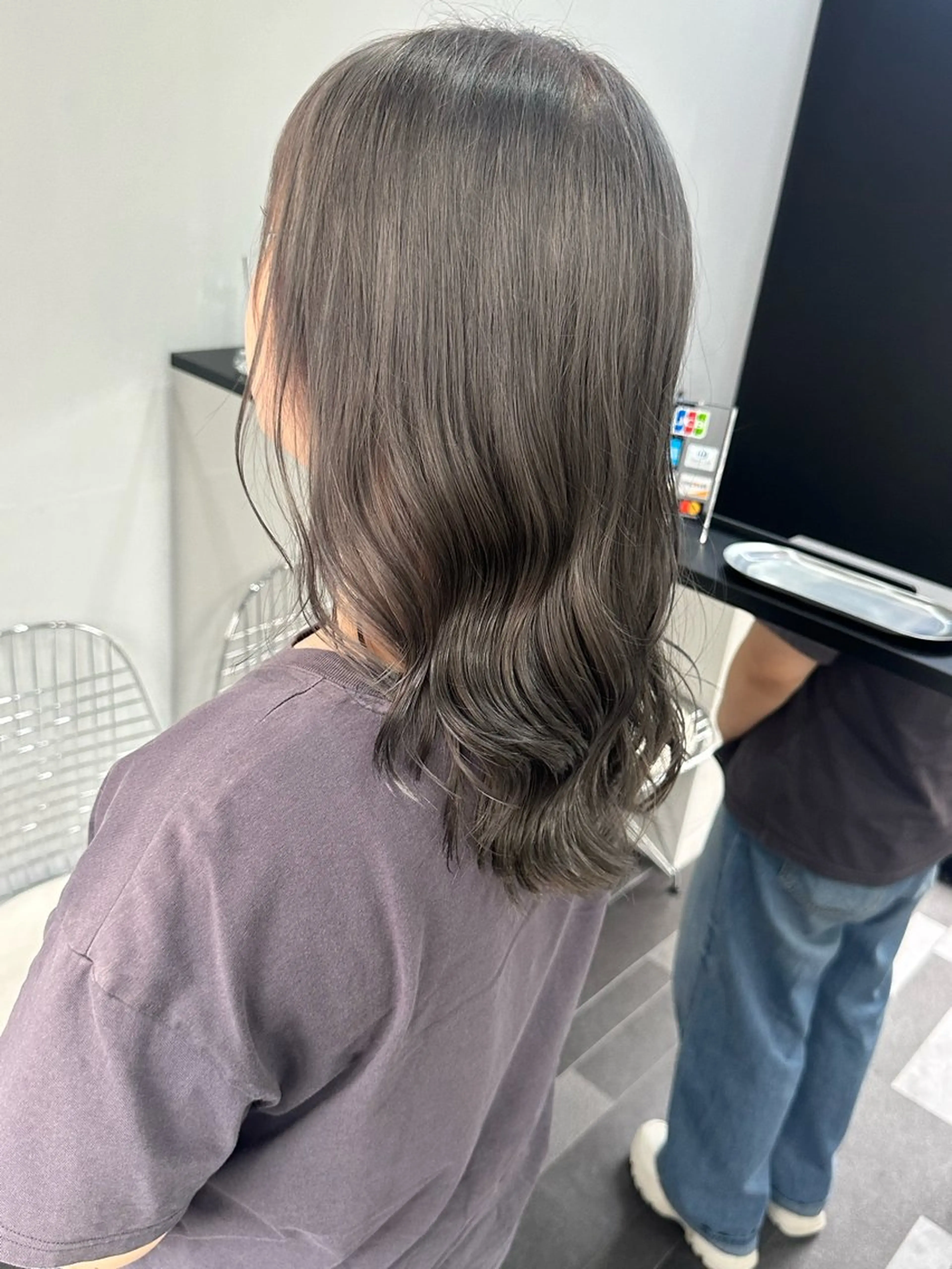 ロング カラー グレージュ ヘアカラー トリートメント 透明感/ブリーチ縮毛 /髪質改善/星野純一のヘアスタイル