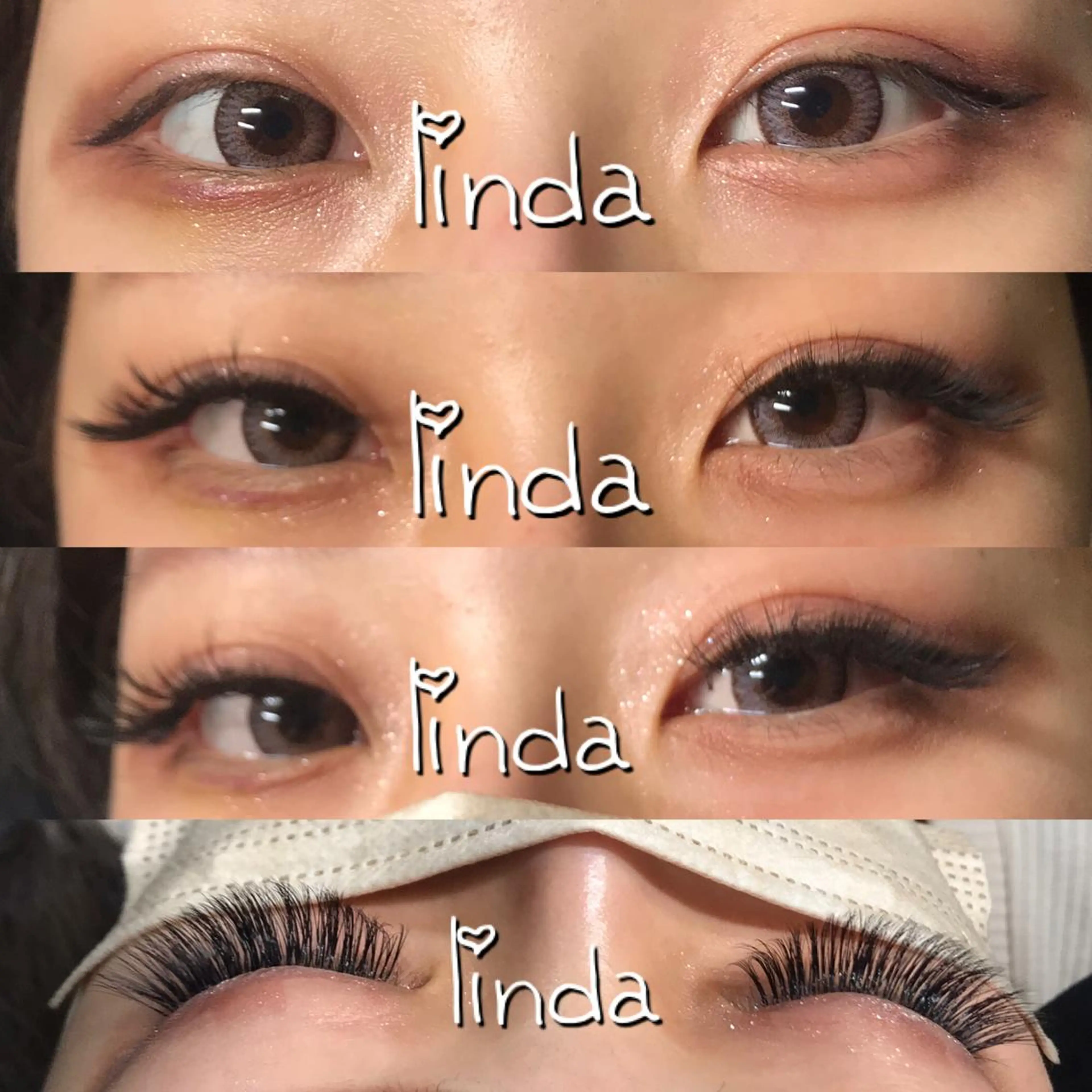 マツエク・マツパ 付け放題 ボリュームラッシュ linda lashesのマツエク・マツパデザイン