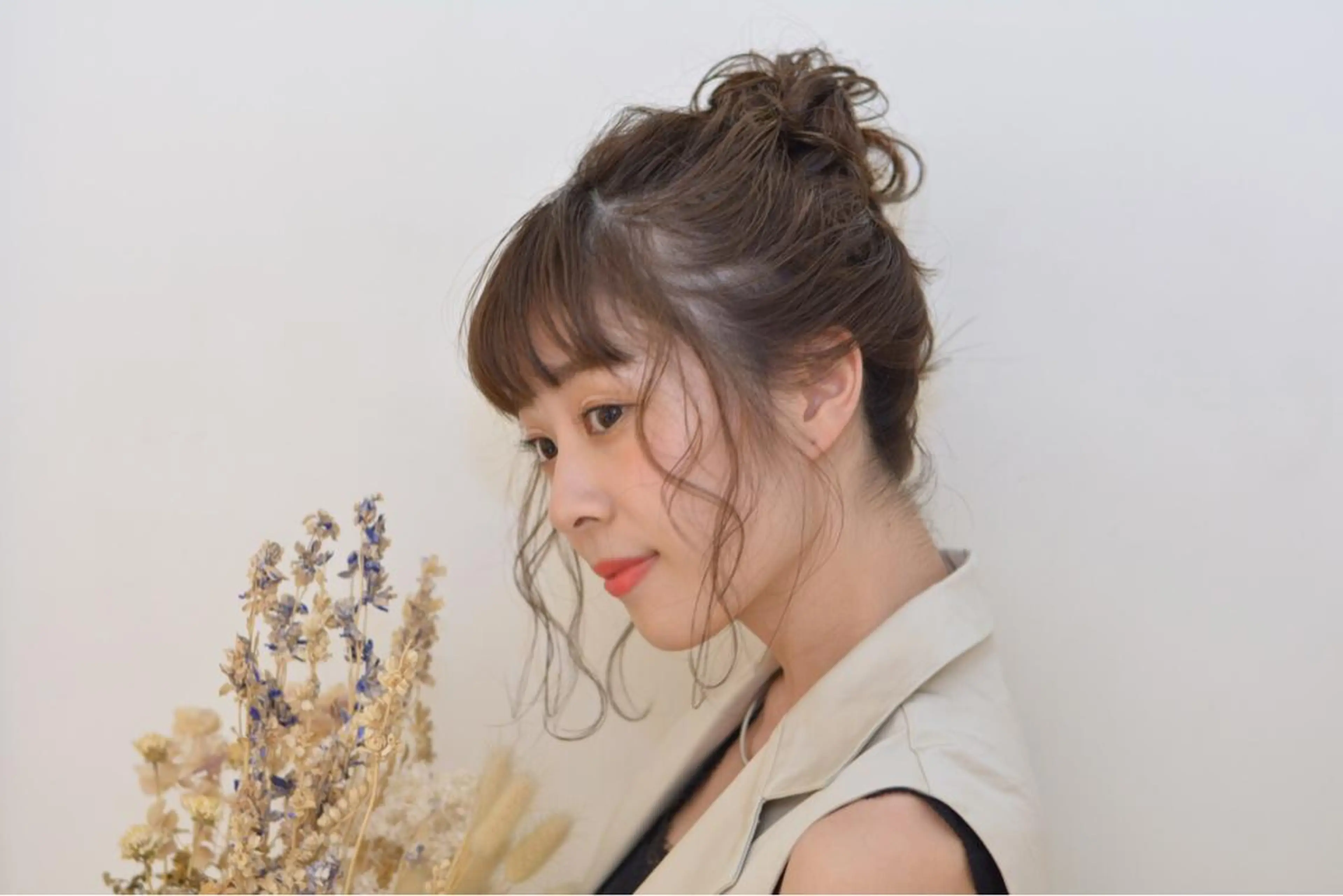 ミディアム カラー ヘアアレンジ お団子ヘア 清水 ちひろ ✄トップスタイリストのヘアスタイル