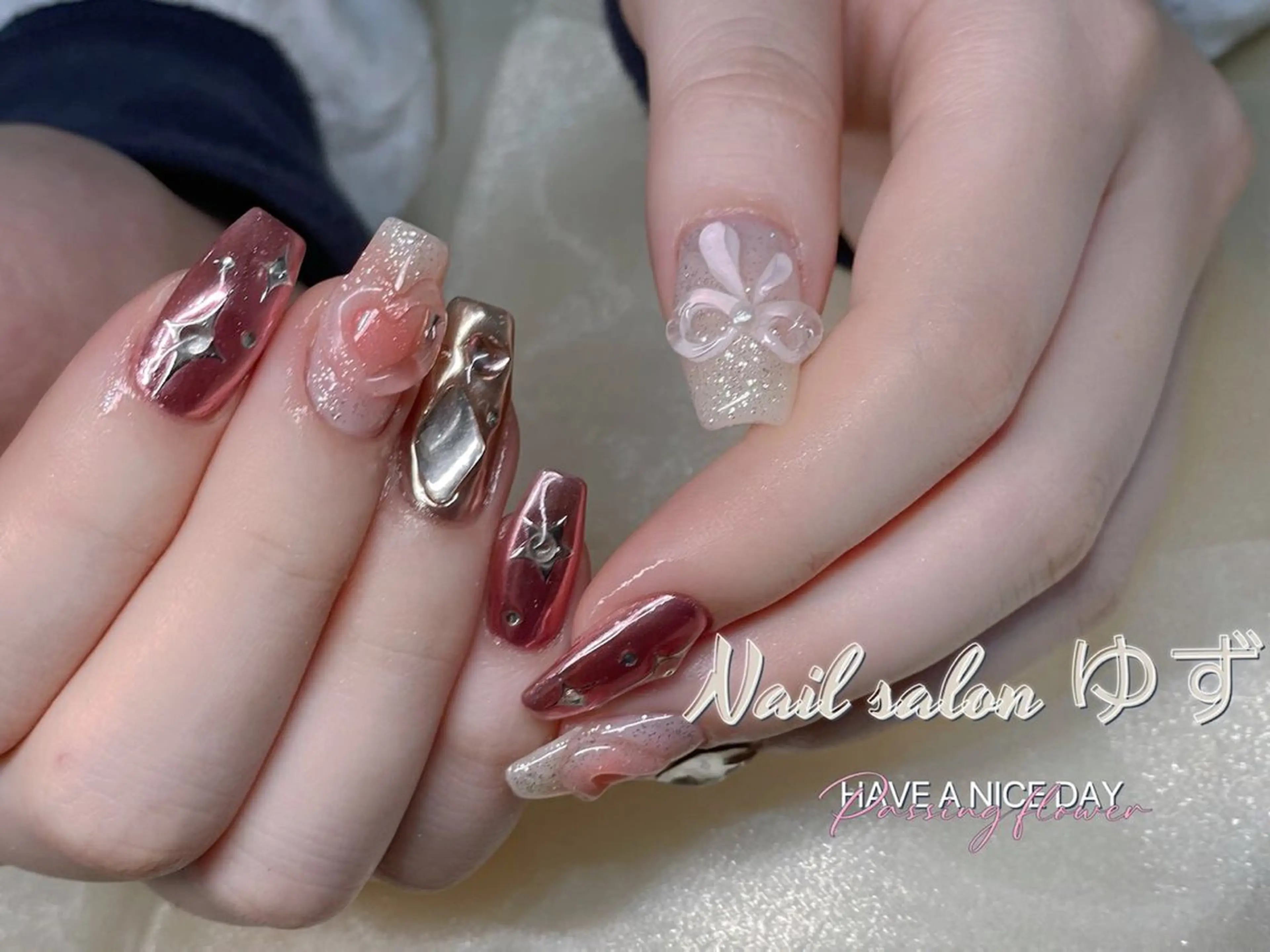 ネイル 長さ出し フットネイル ジェルネイル 韓国ネイル マグネットネイル ゆず Nail Salonのネイルデザイン