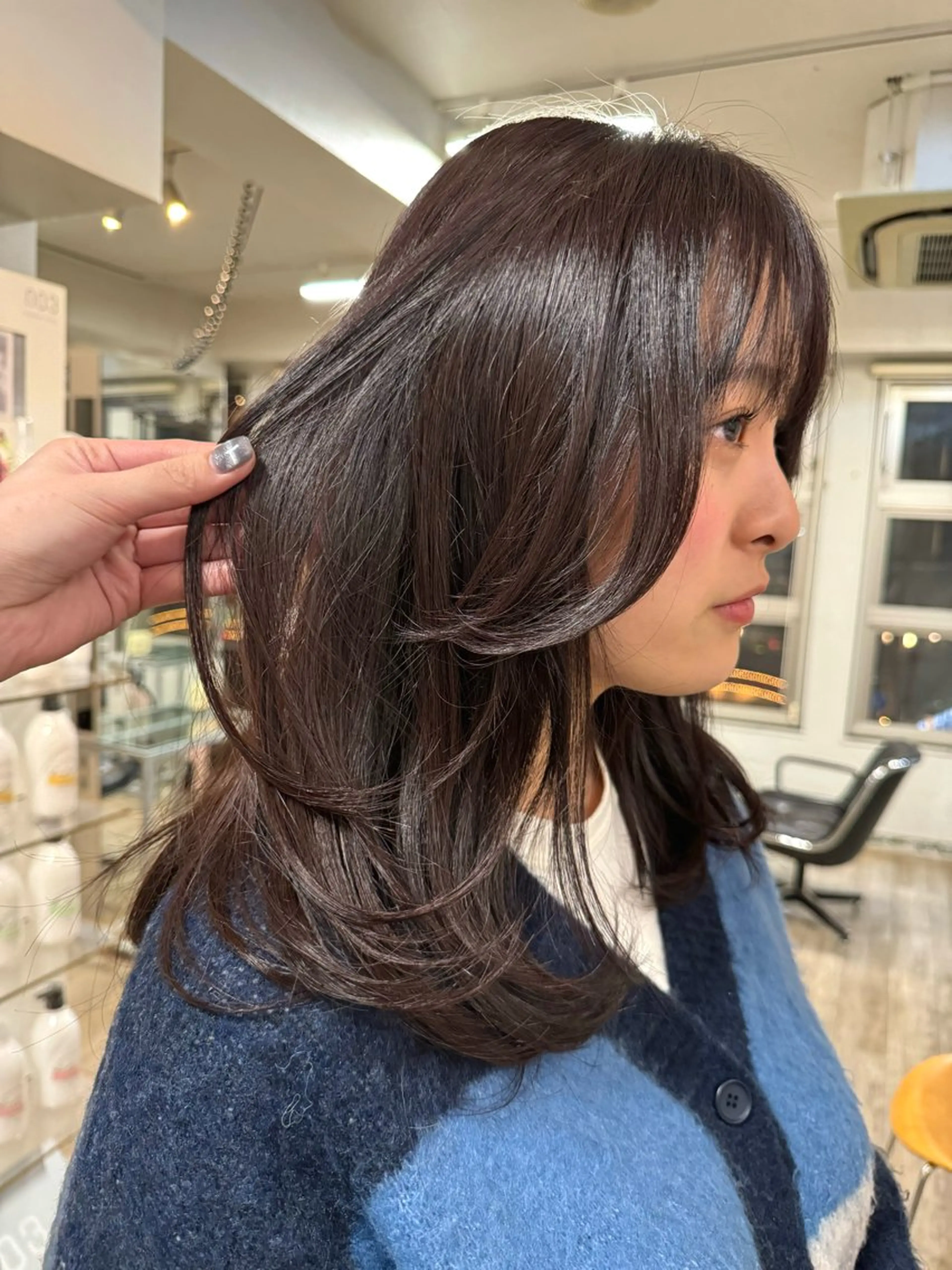 カラー カット ヘアカラー トリートメント や ぎ /神戸美容室 /顔まわりレイヤーのヘアスタイル