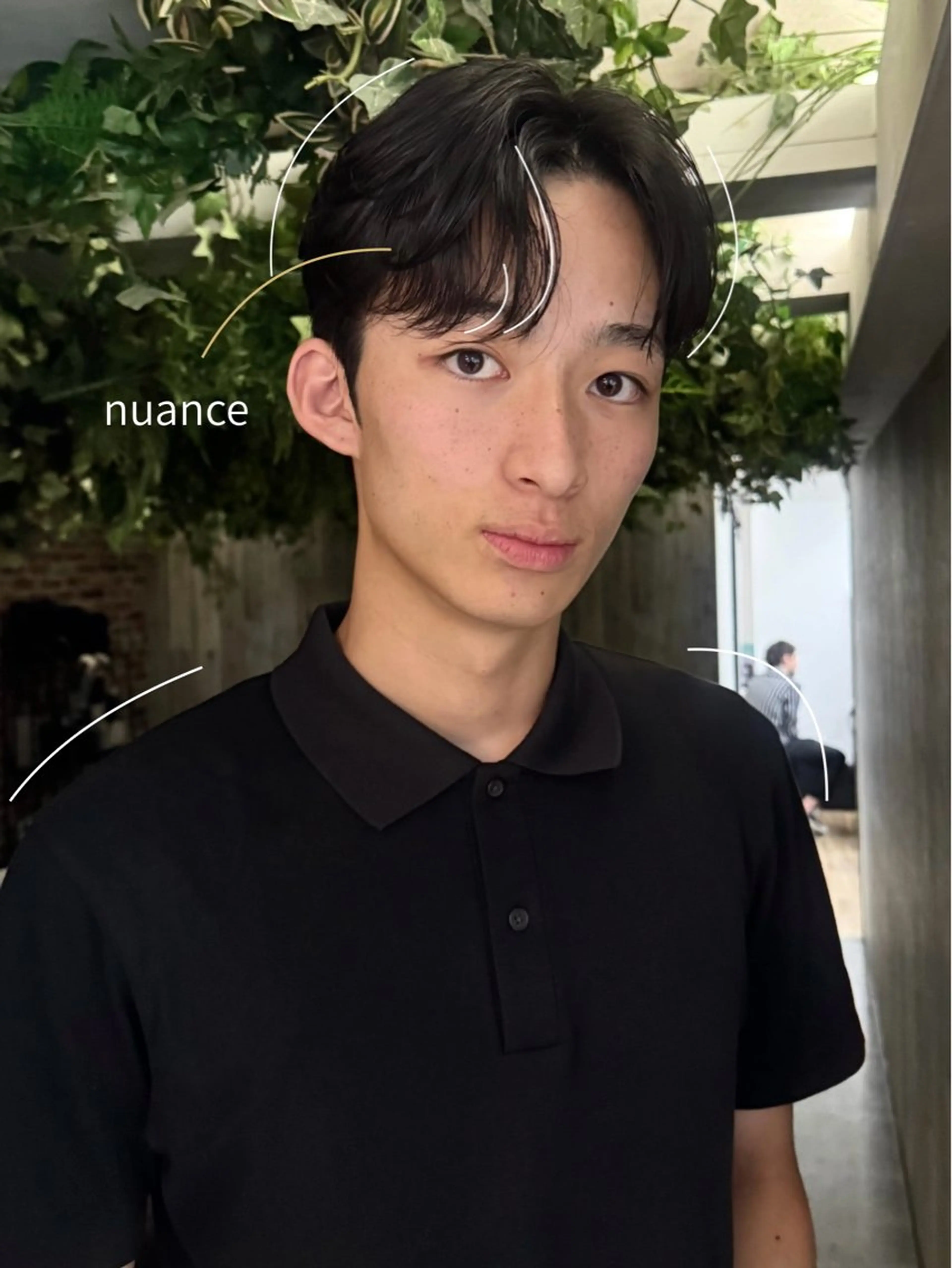 ミディアム パーマ ヘアアレンジ メンズ ミディアムパーマ センターパート メンズ韓国風 メンズパーマ 顔周りカット カット パーマ メンズカット✂ レベッカ寺西優真のヘアスタイル