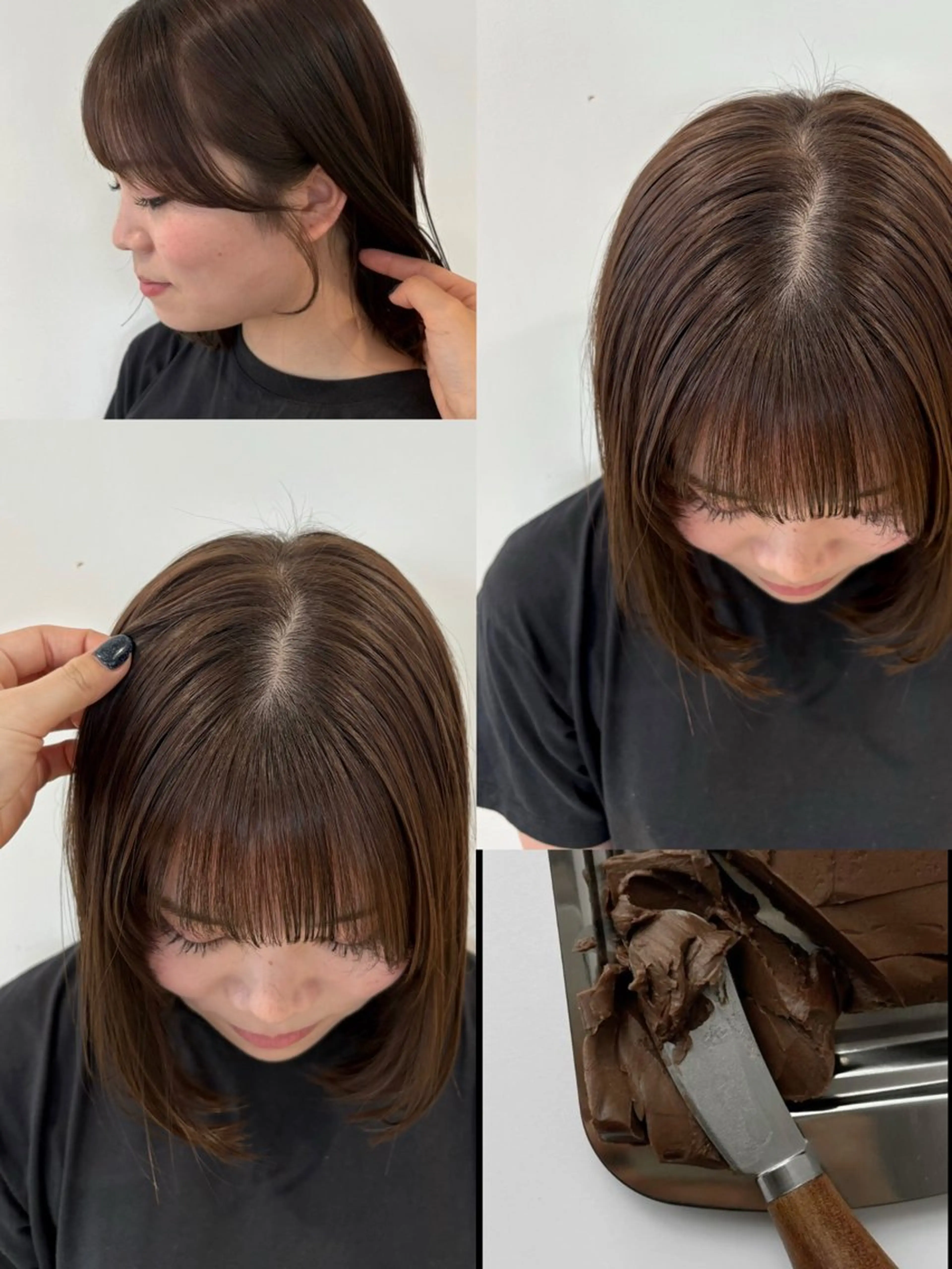 ミディアム チョコレートブラウン カット ヘアカラー 西村 清花のヘアスタイル