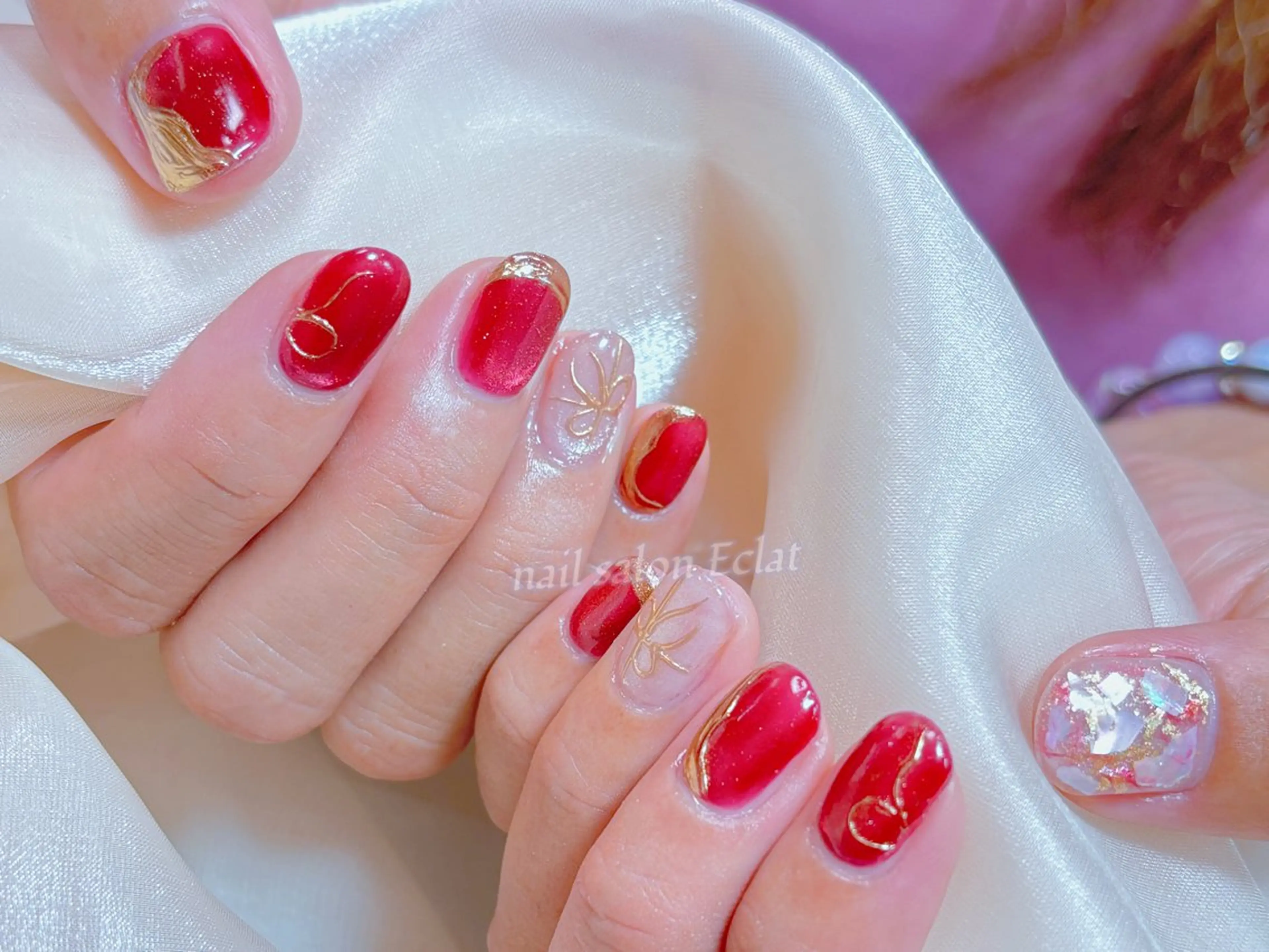 ネイル ハンドネイル ネイルサロンエクラ 🫧Shizukaのネイルデザイン