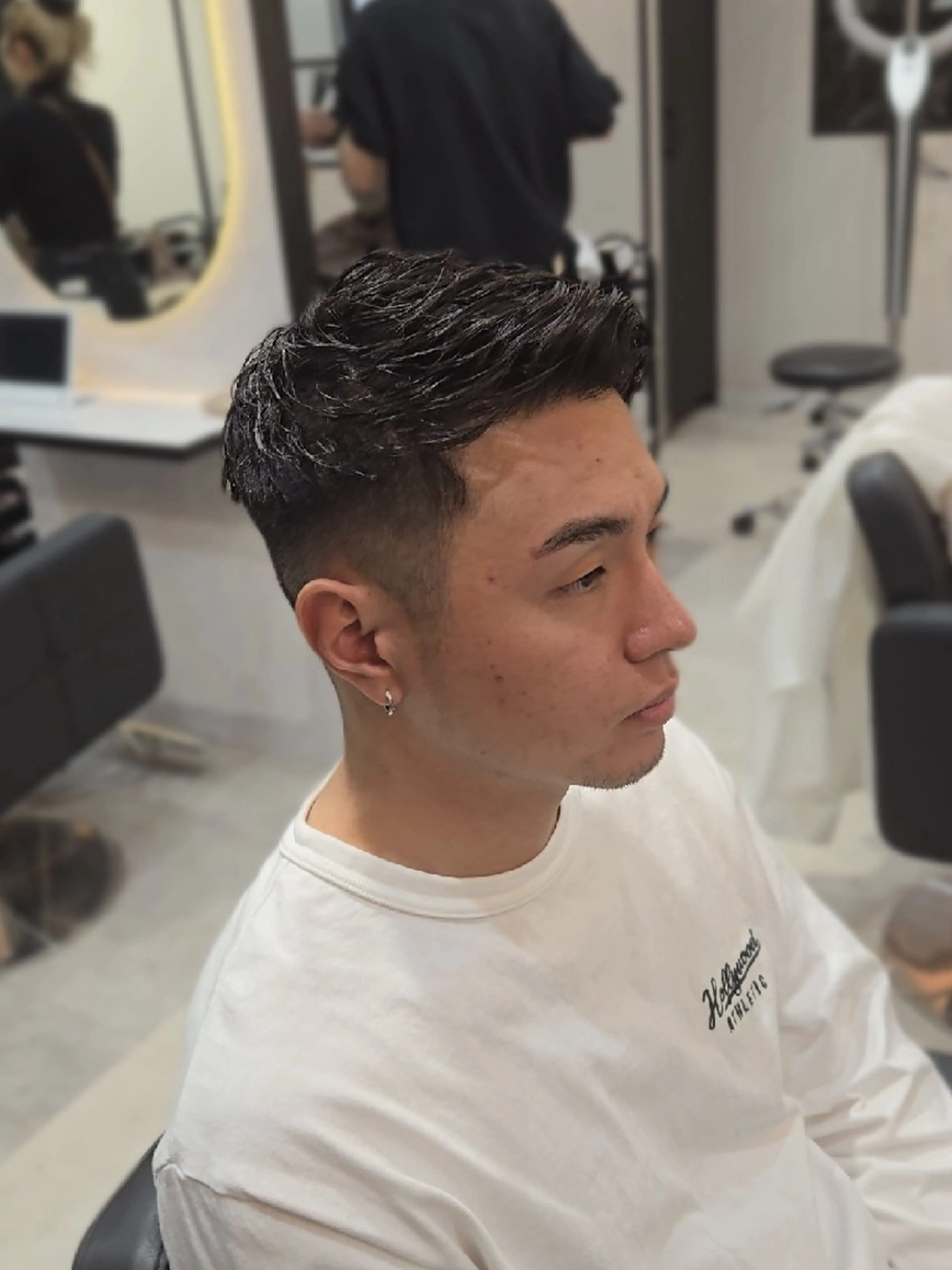 メンズ ショート アップバング ショートヘア カット ヘアセット Lapis 名古屋駅前店所属・LEN名古屋/パーマ メンズ特化美容師のヘアスタイル