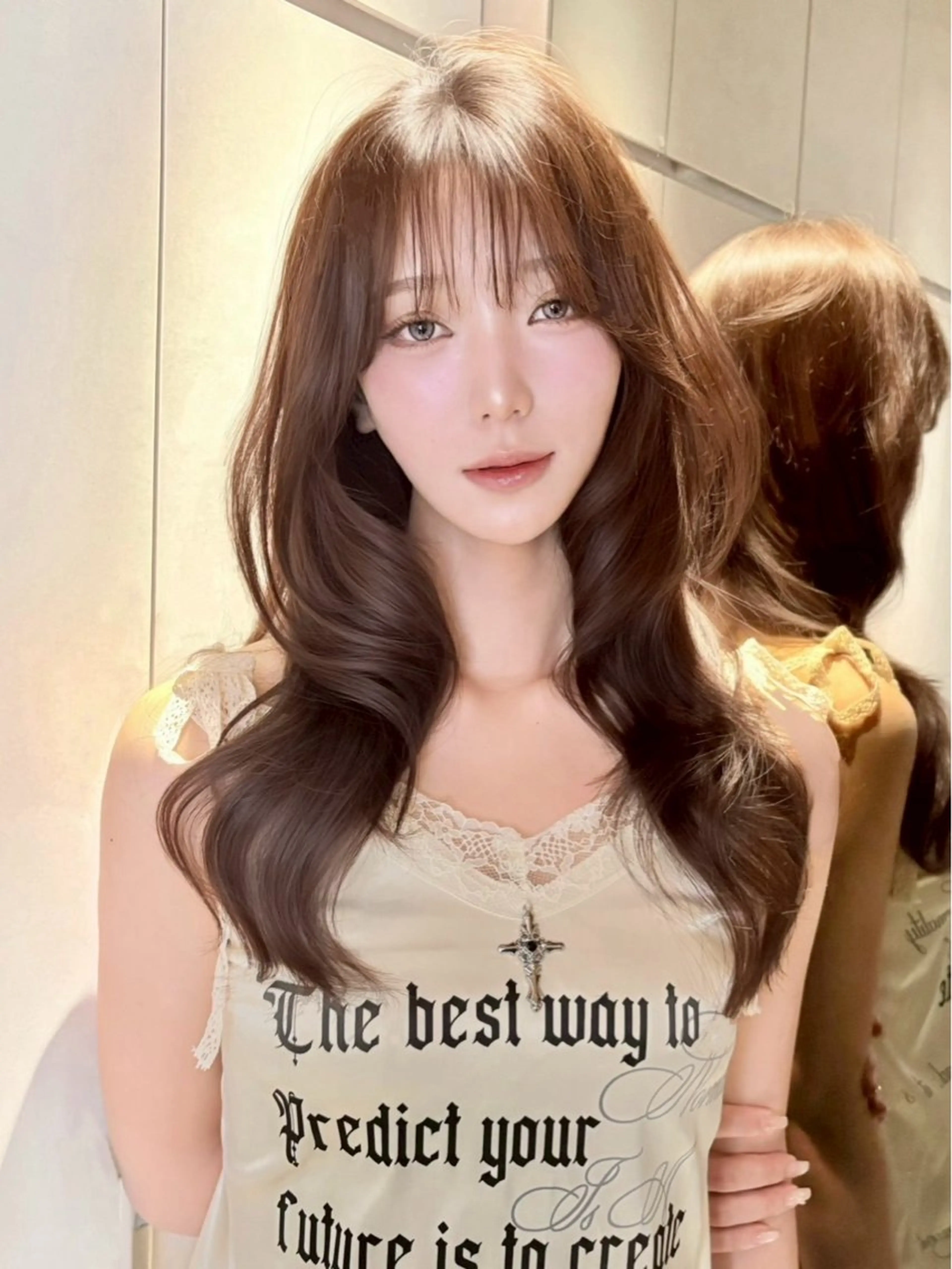 【❣️ 1番お得なクーポン❣️】韓国風カット🇰🇷+髪質改善ストレート+高発色カラー+艶さらトリートメントの写真