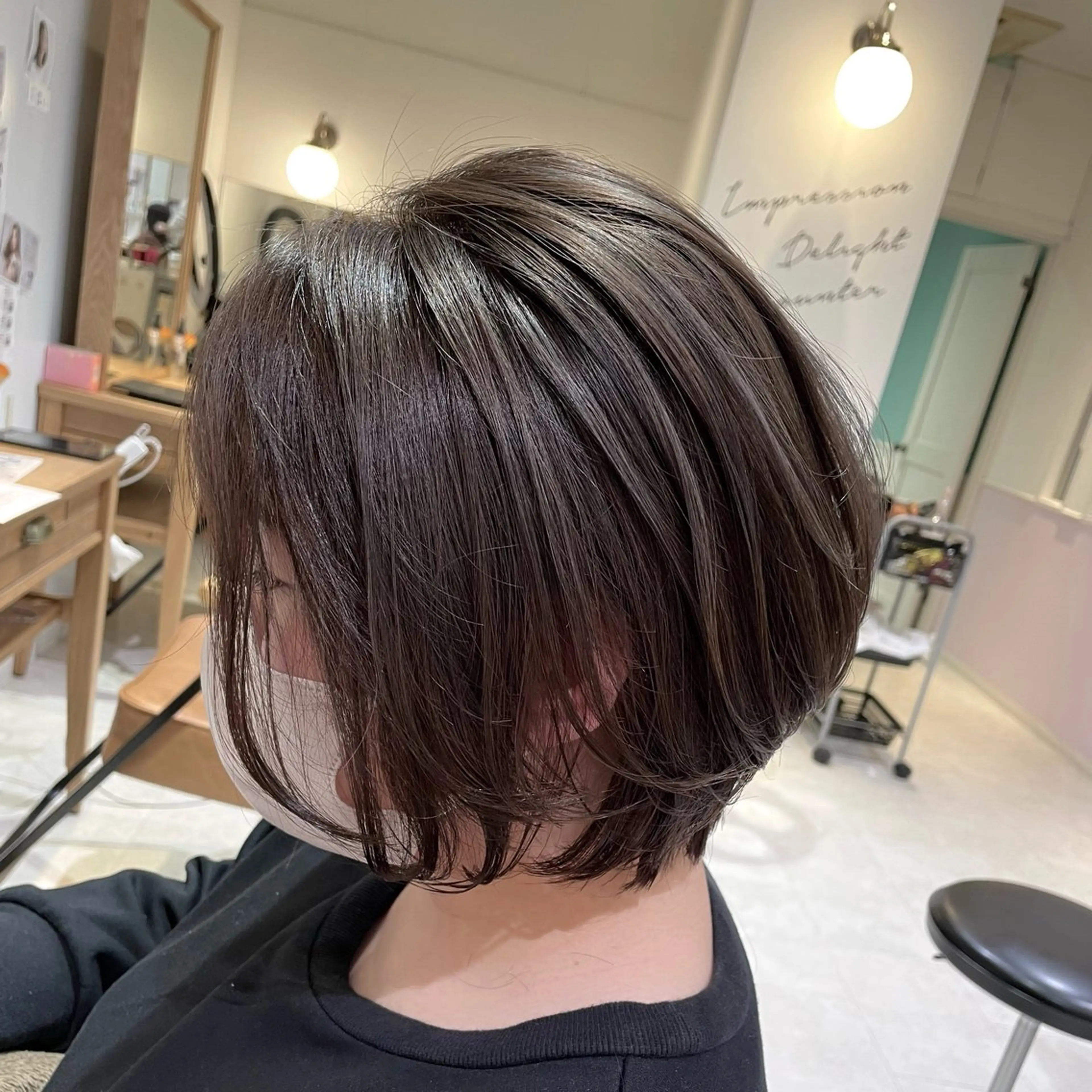 ショート カラー ブリーチなしレイヤー 髪質改善/韓国ヘアのヘアスタイル