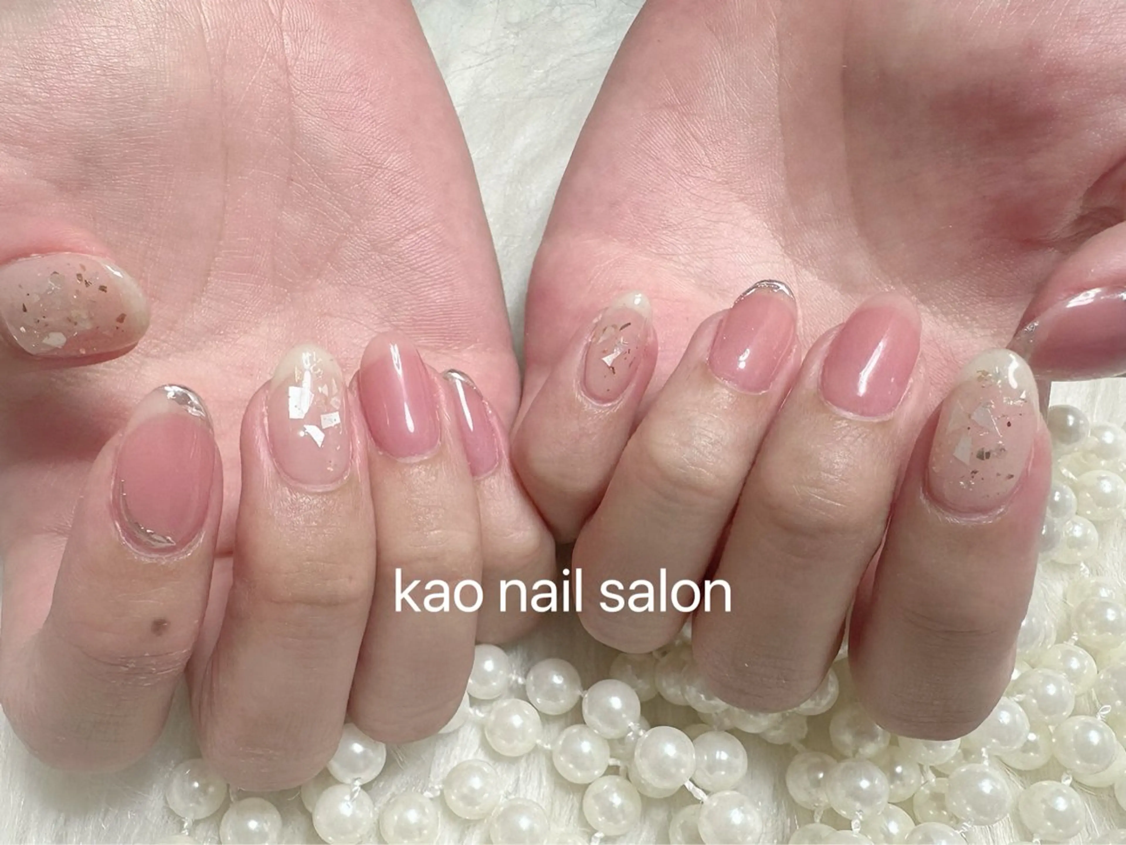 ネイル チークネイル 長さ出し フレンチネイル ジェルネイル ガラスフレンチ ハンドネイル kao nail マグネット/長さだしのネイルデザイン