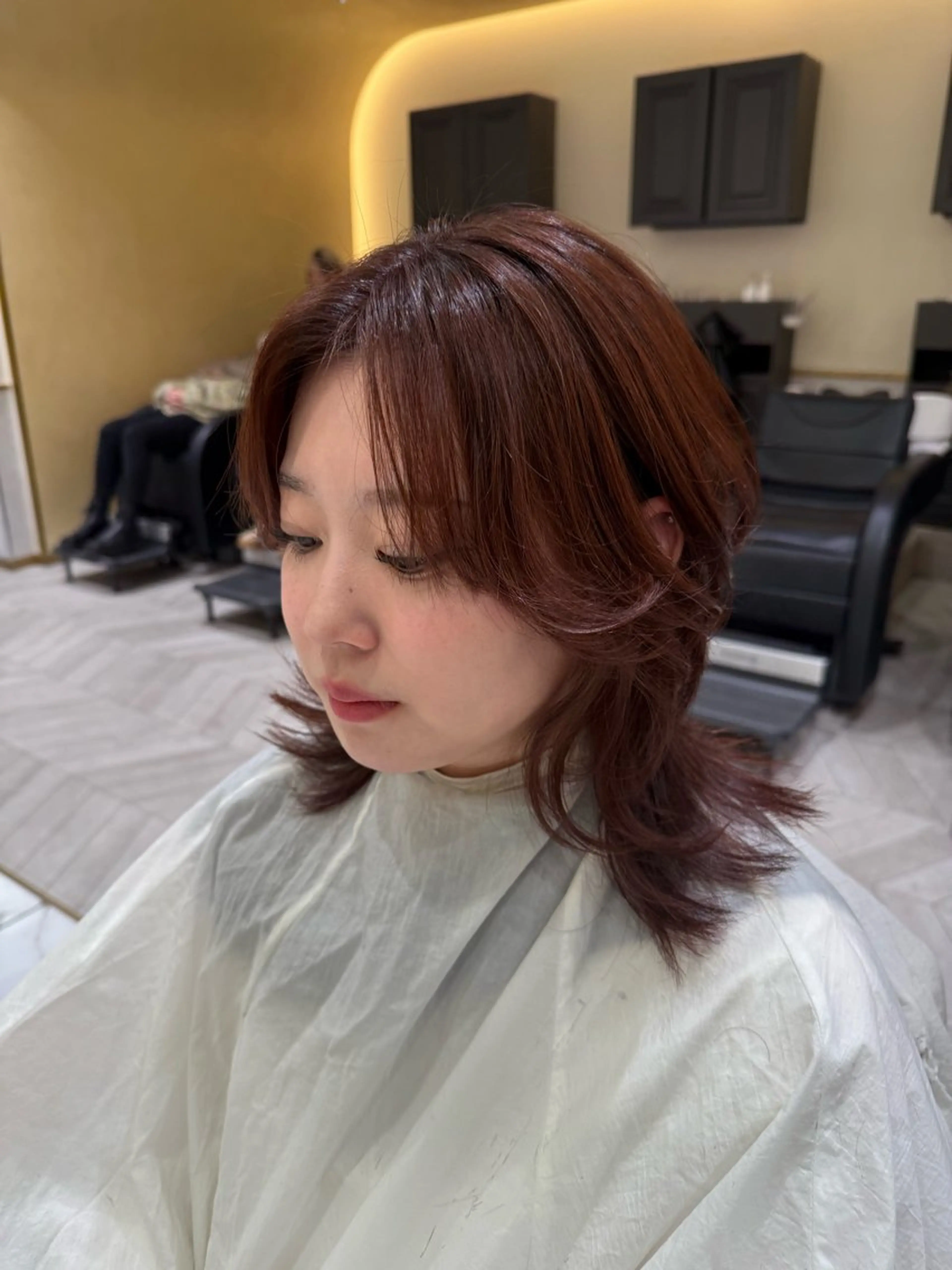 ミディアム ハッシュカット レイヤーカット カット ヘアカラー 似合わせNo.1/ sᴀᴋᴜʀᴀ🌸のヘアスタイル