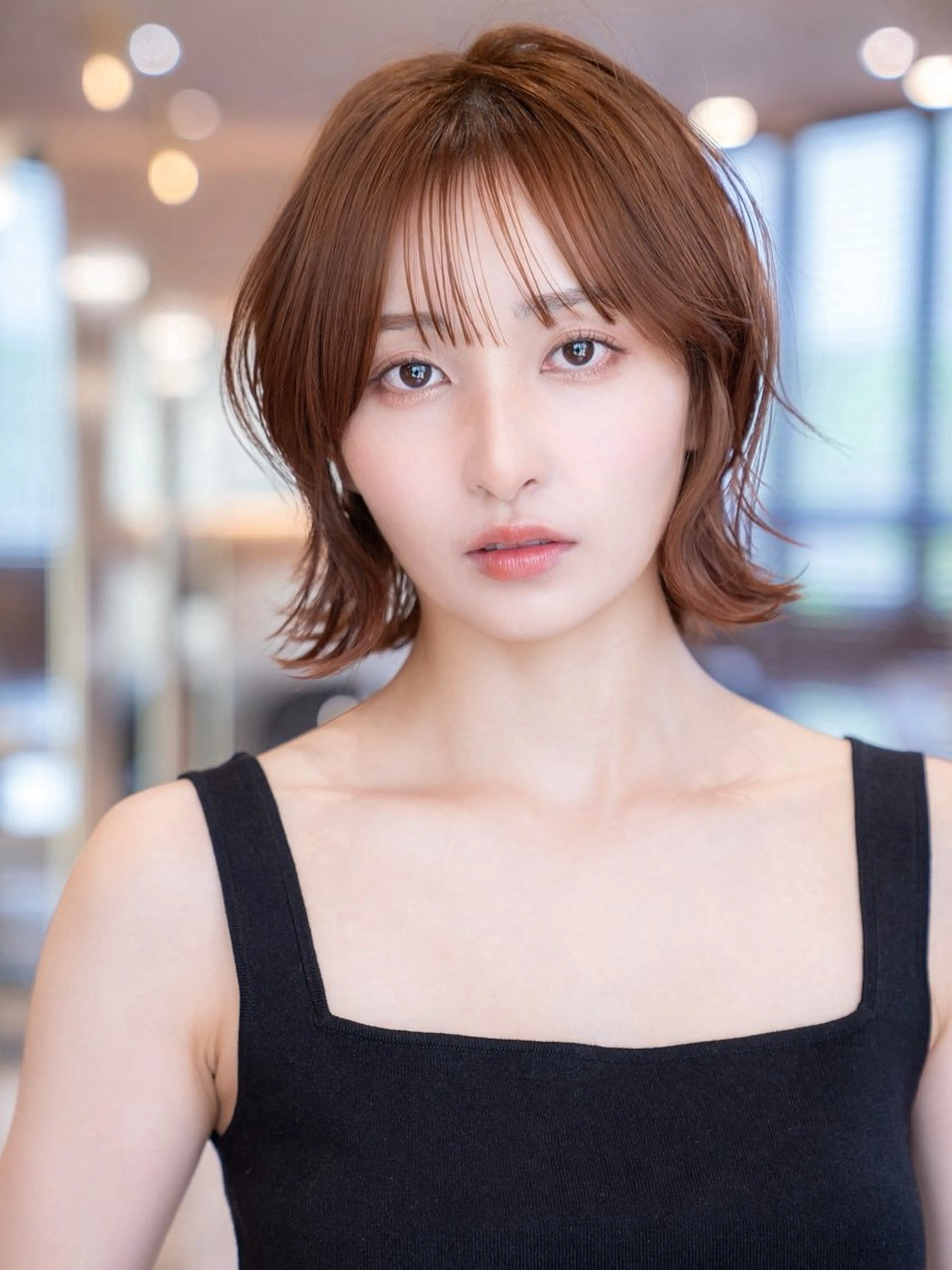 ミディアム カラー カット ヘアカラー トリートメント 渋谷/レイヤーボブ・ 韓国ボブ特化/楓のヘアスタイル