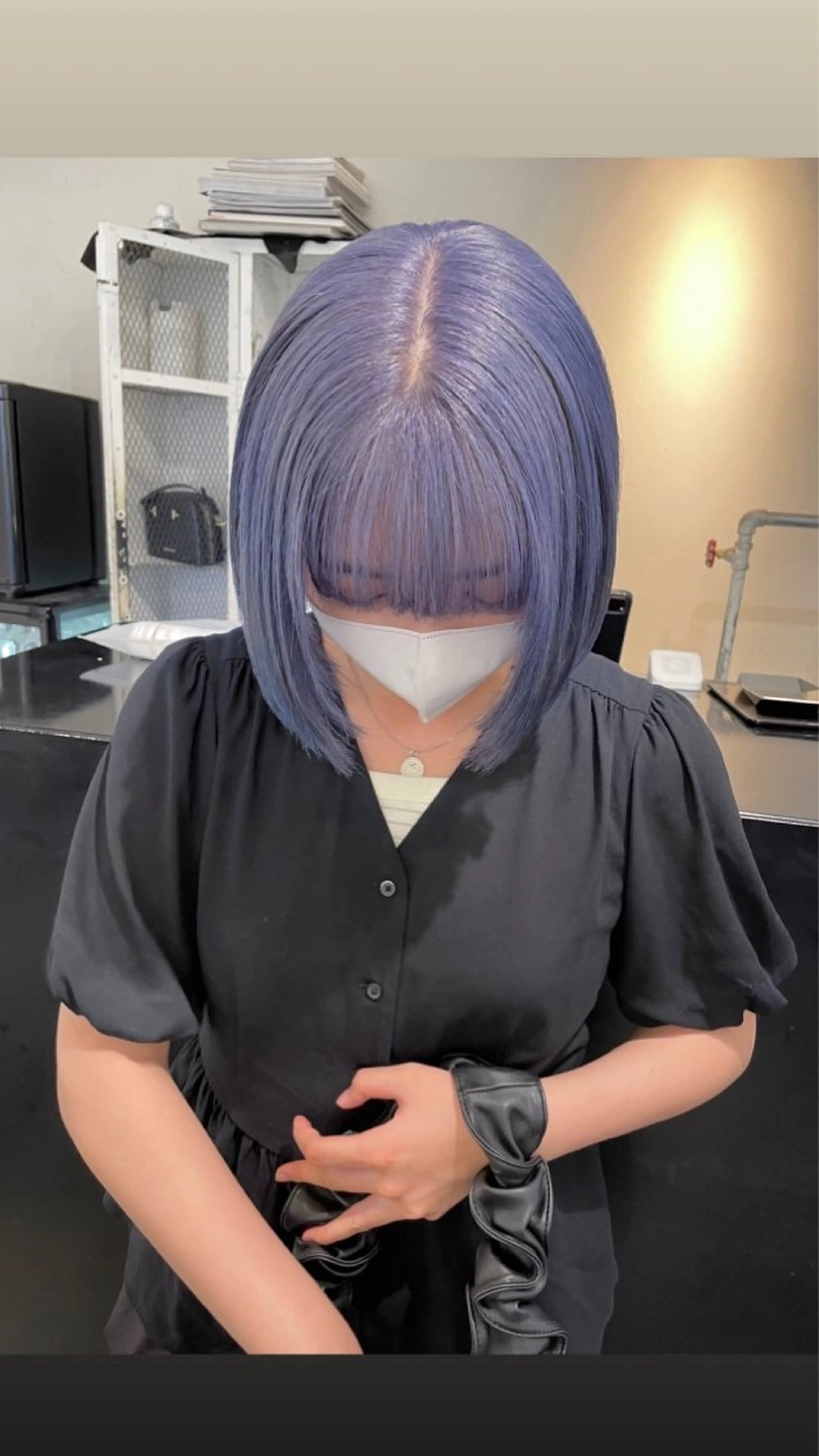 ミディアム カラー パーマ ヘアアレンジ メンズ キッズ ネイル マツエク・マツパ アイブロウ メンズブリーチ ブリーチ ラベンダーカラー ホワイト カット ヘアカラー トリートメント 💗艶髪ハイトー ンAYAKA💗のヘアスタイル