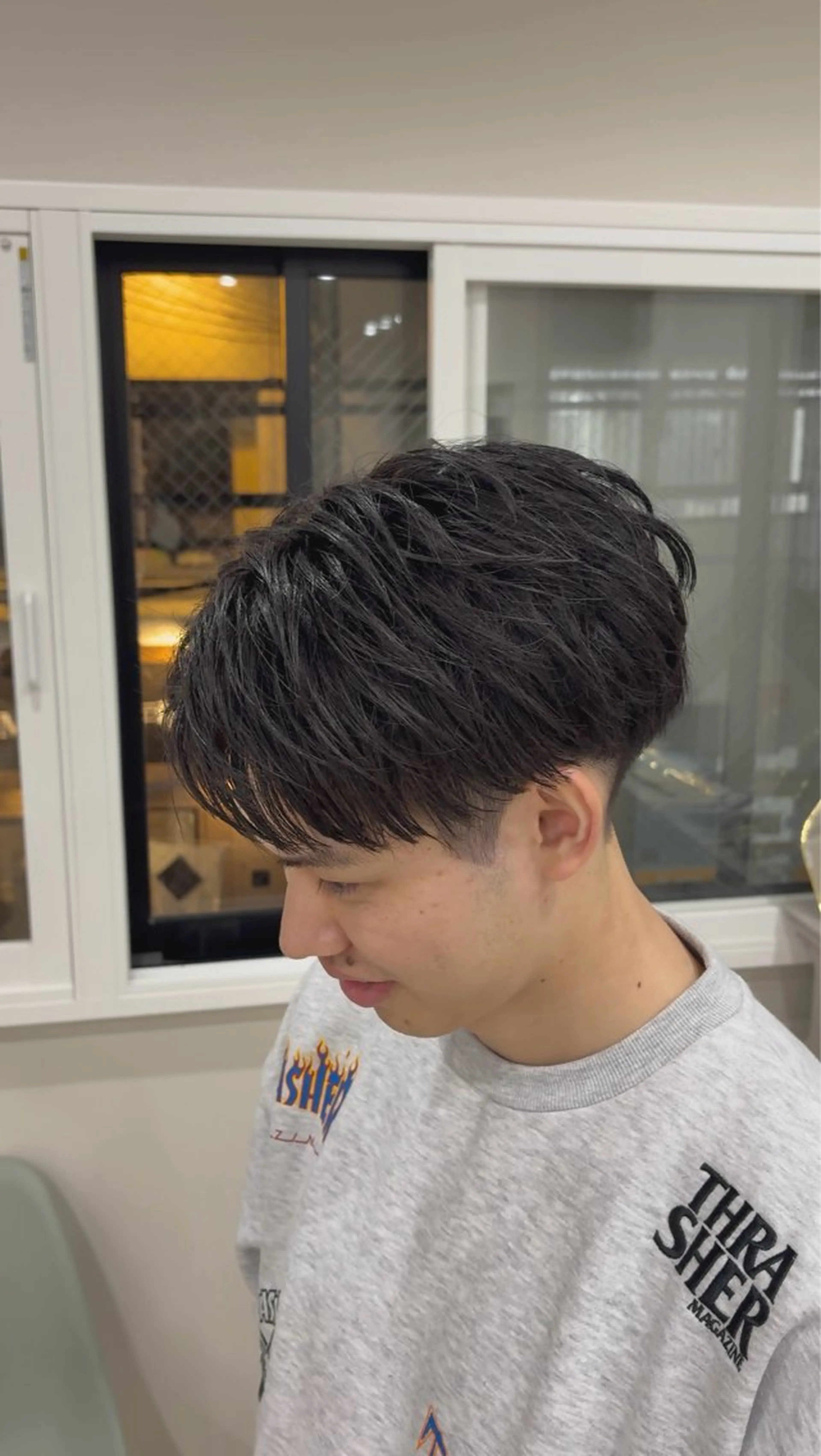 ショート メンズ アップバング ビジネス センターパート 学生(メンズ向け) 七三 hair salon Ranun所属・年間指名数1000↑ 🔥メンズ特化/武蔵のヘアスタイル