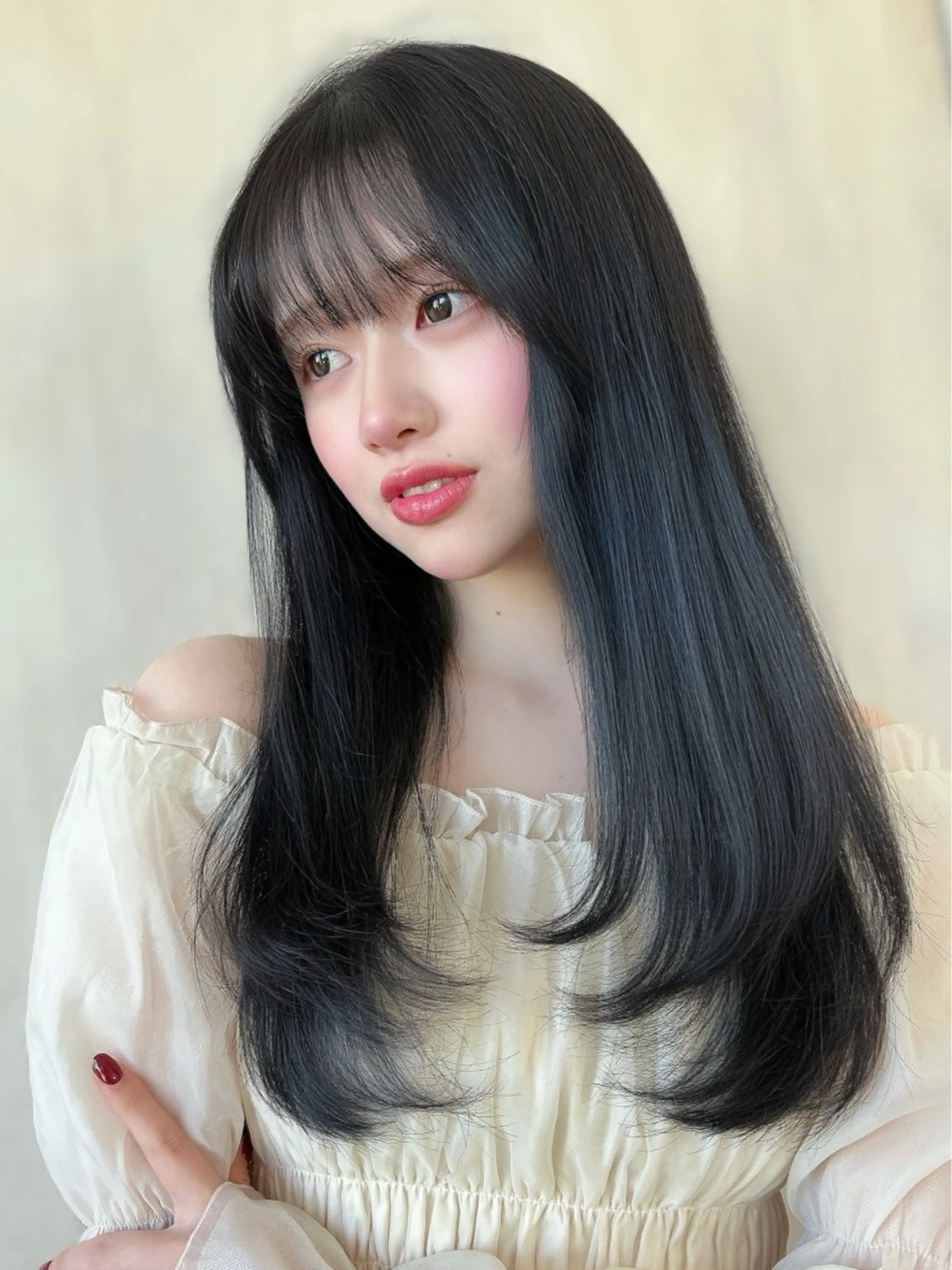 ロング カラー カット ヘアカラー トリートメント 新宿✨レイヤーカット 韓国ヘア/坂本亜裟海のヘアスタイル