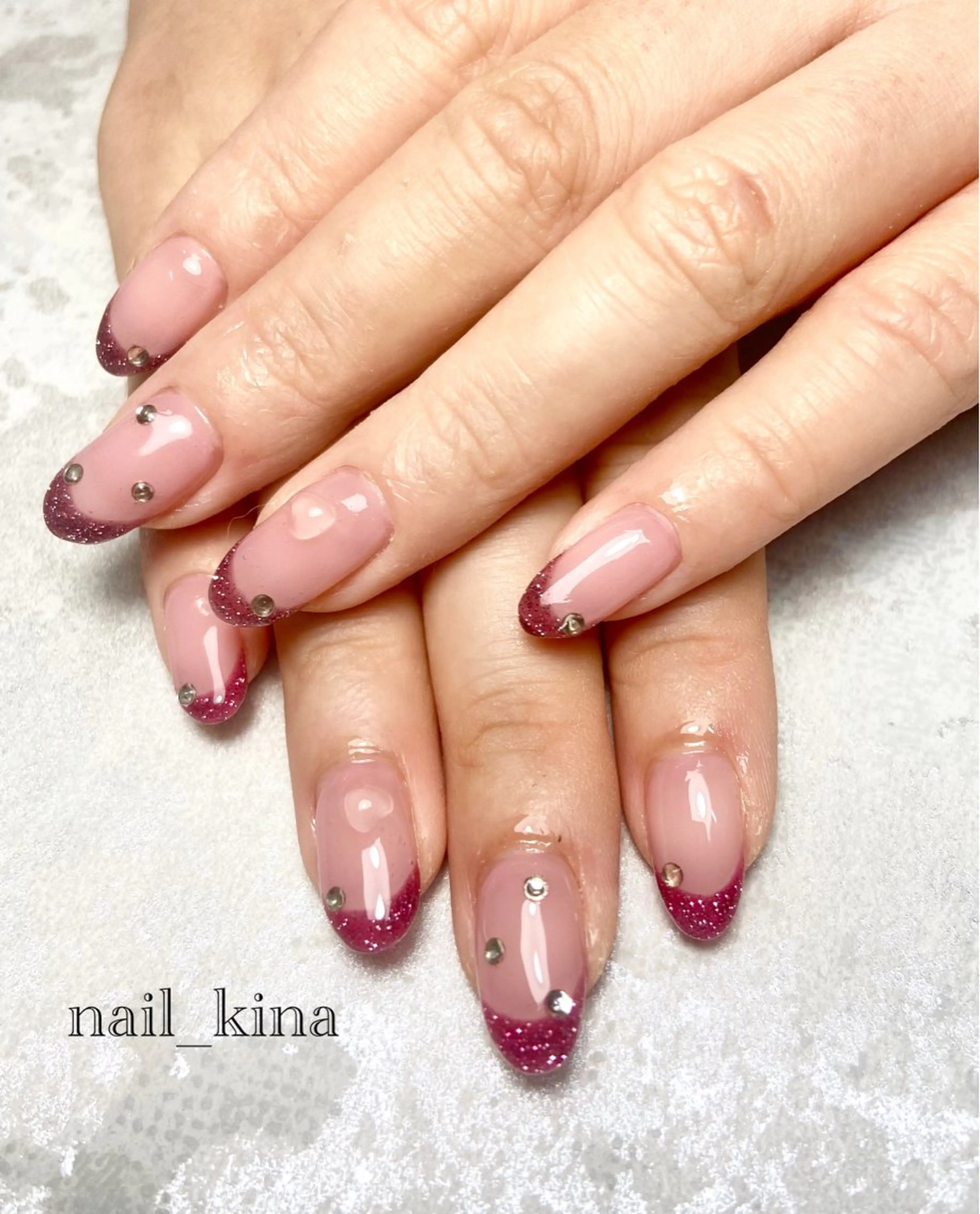 ネイル フラッシュネイル フレンチネイル ハンドネイル nail_ kinaのネイルデザイン