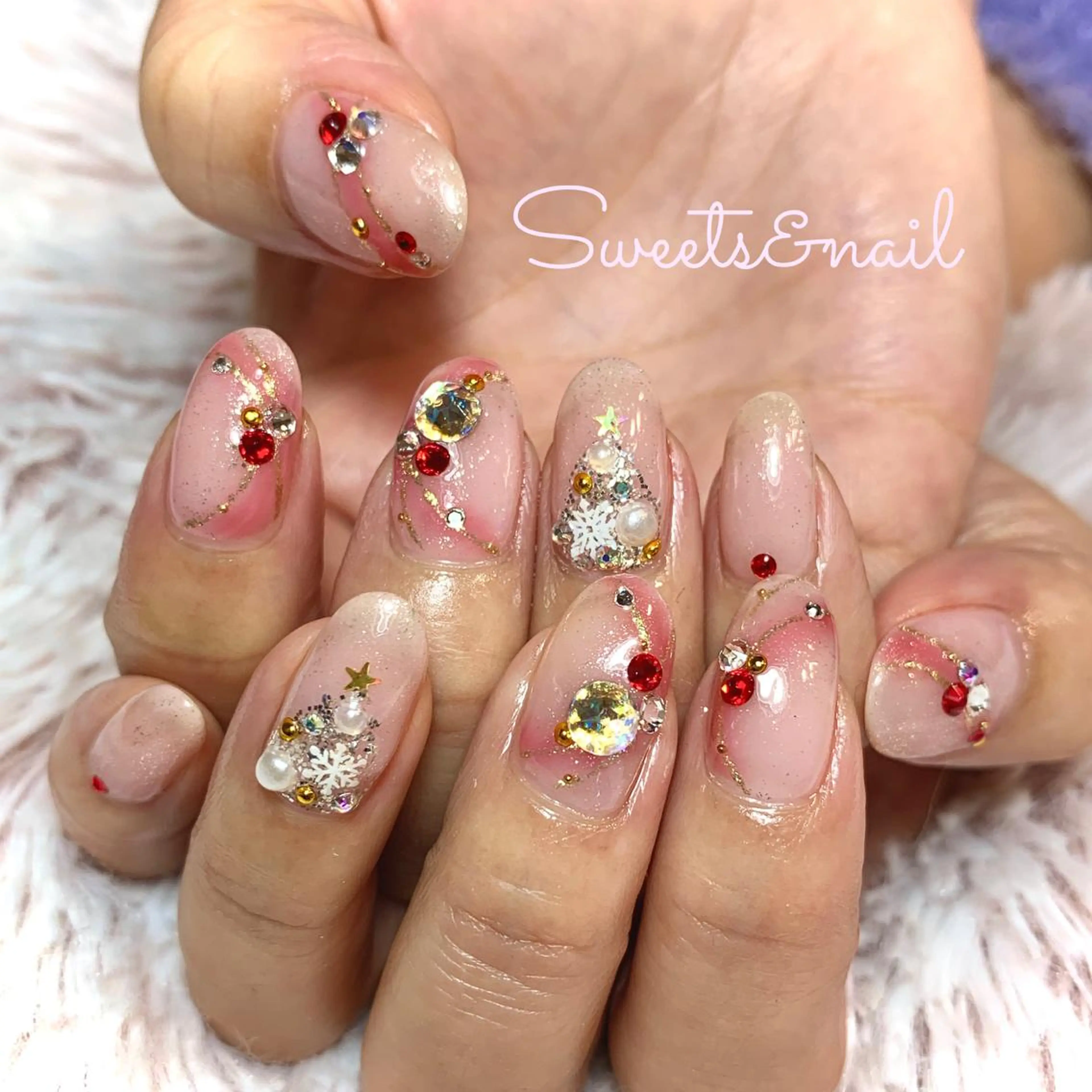 ネイル 持ち込み 冬ネイル クリスマス Sweets &nailのネイルデザイン