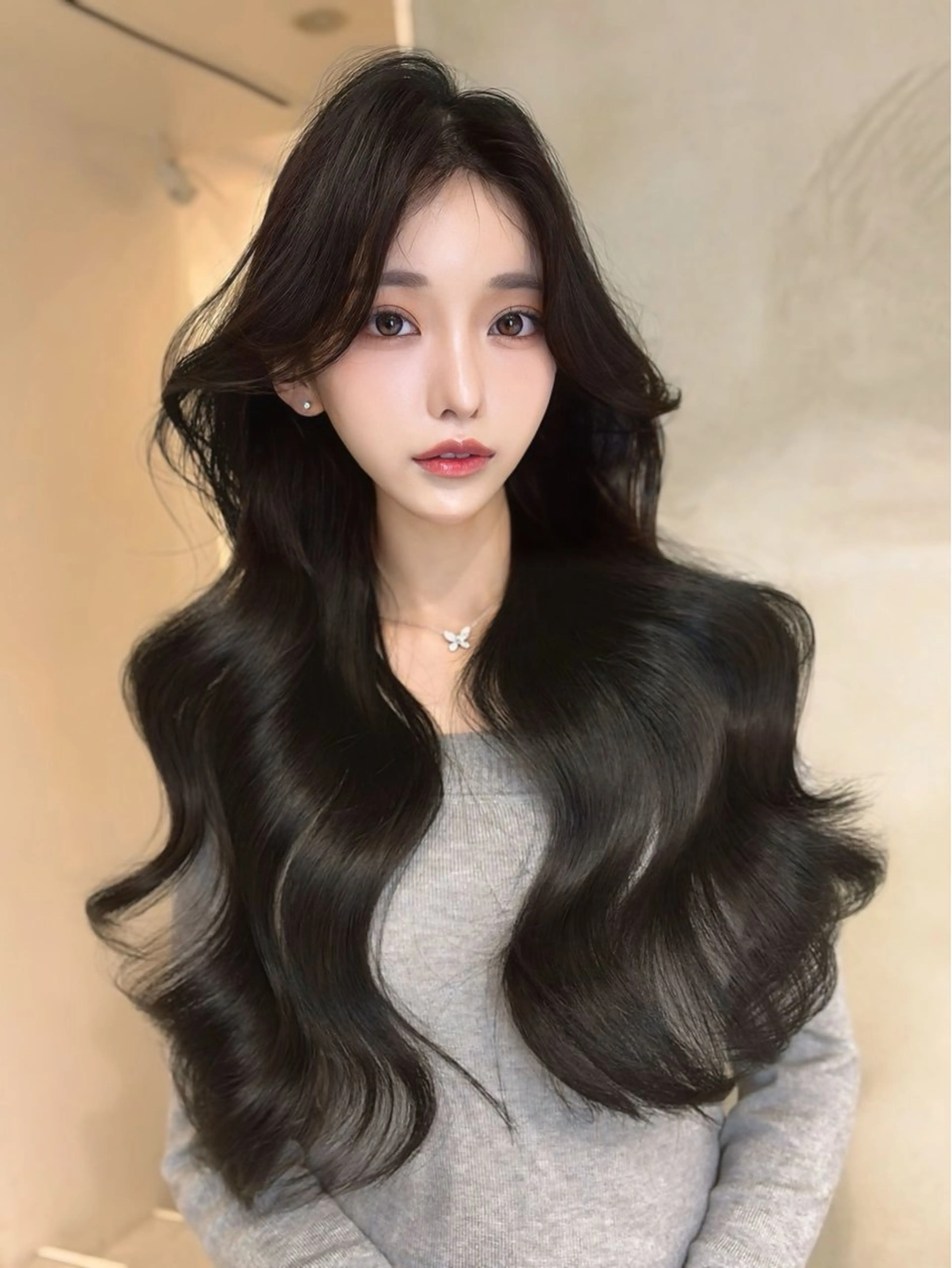 ロング カット ヘアカラー トリートメント 海野翔吾🇨🇳 ワンホンレイヤーのヘアスタイル