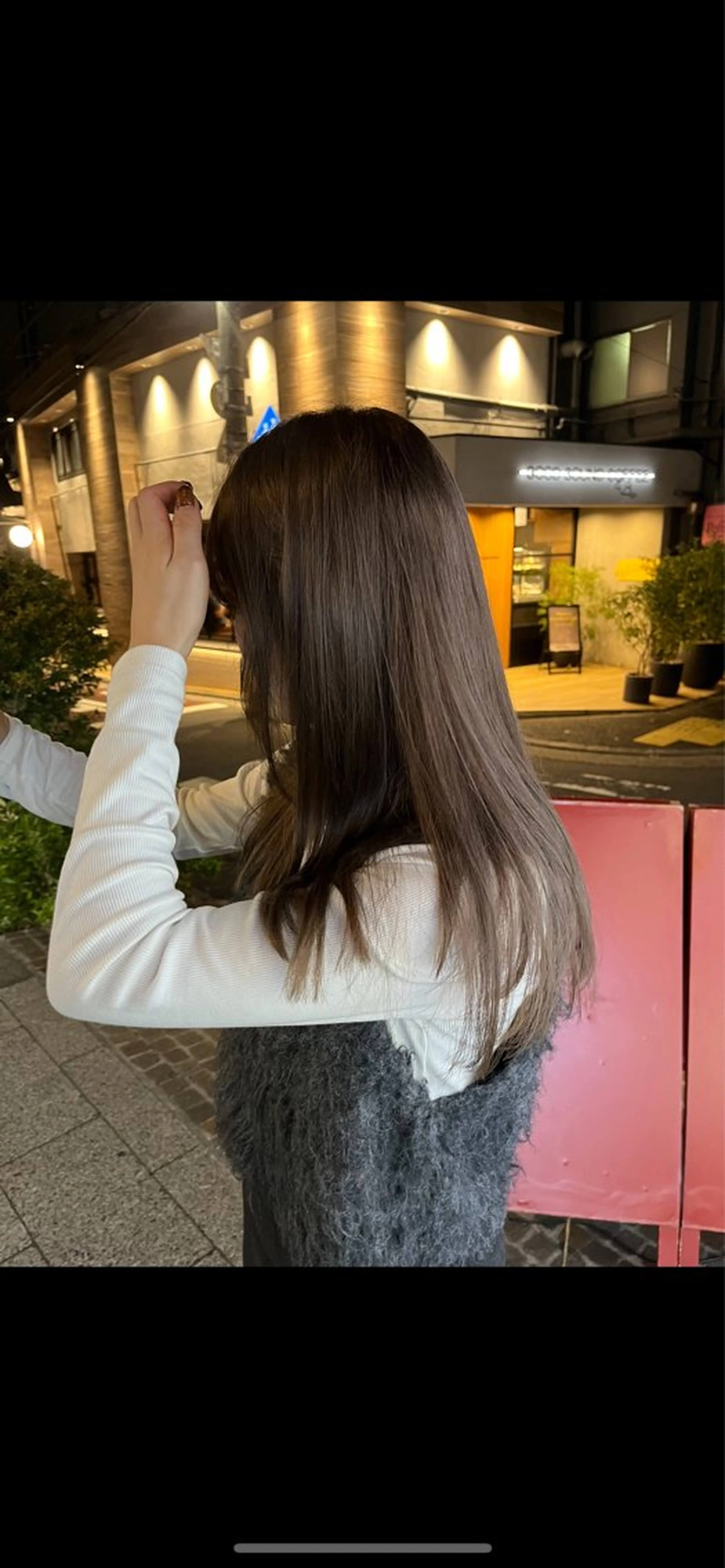 ロング カラー ベージュカラー オリーブベージュ 竹内 菜々子のヘアスタイル
