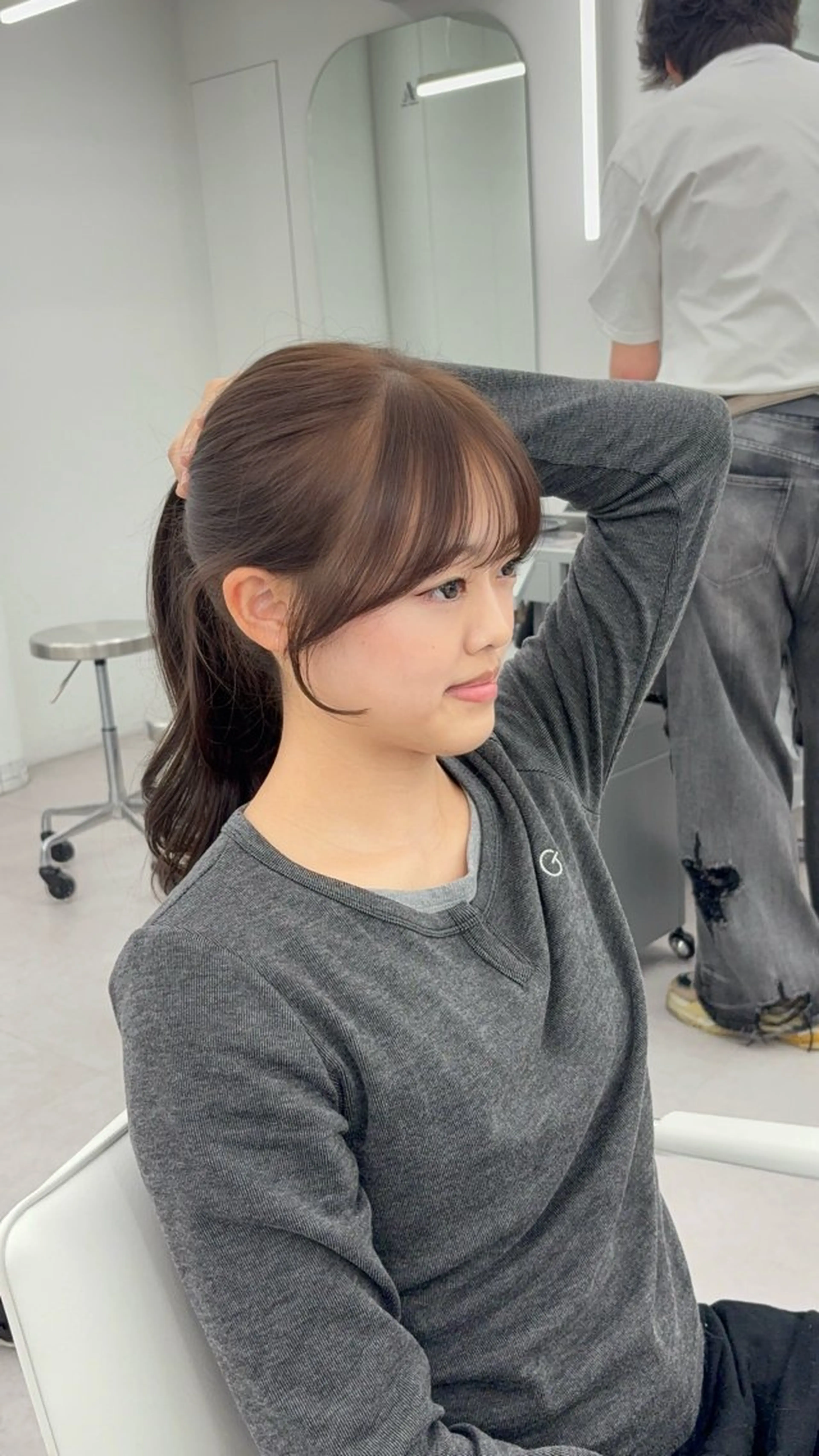 ロング カラー レイヤーカット 小顔カット カット ヘアカラー トリートメント 韓国ヘア/レイヤー/ 顔まわり足立遥奈のヘアスタイル