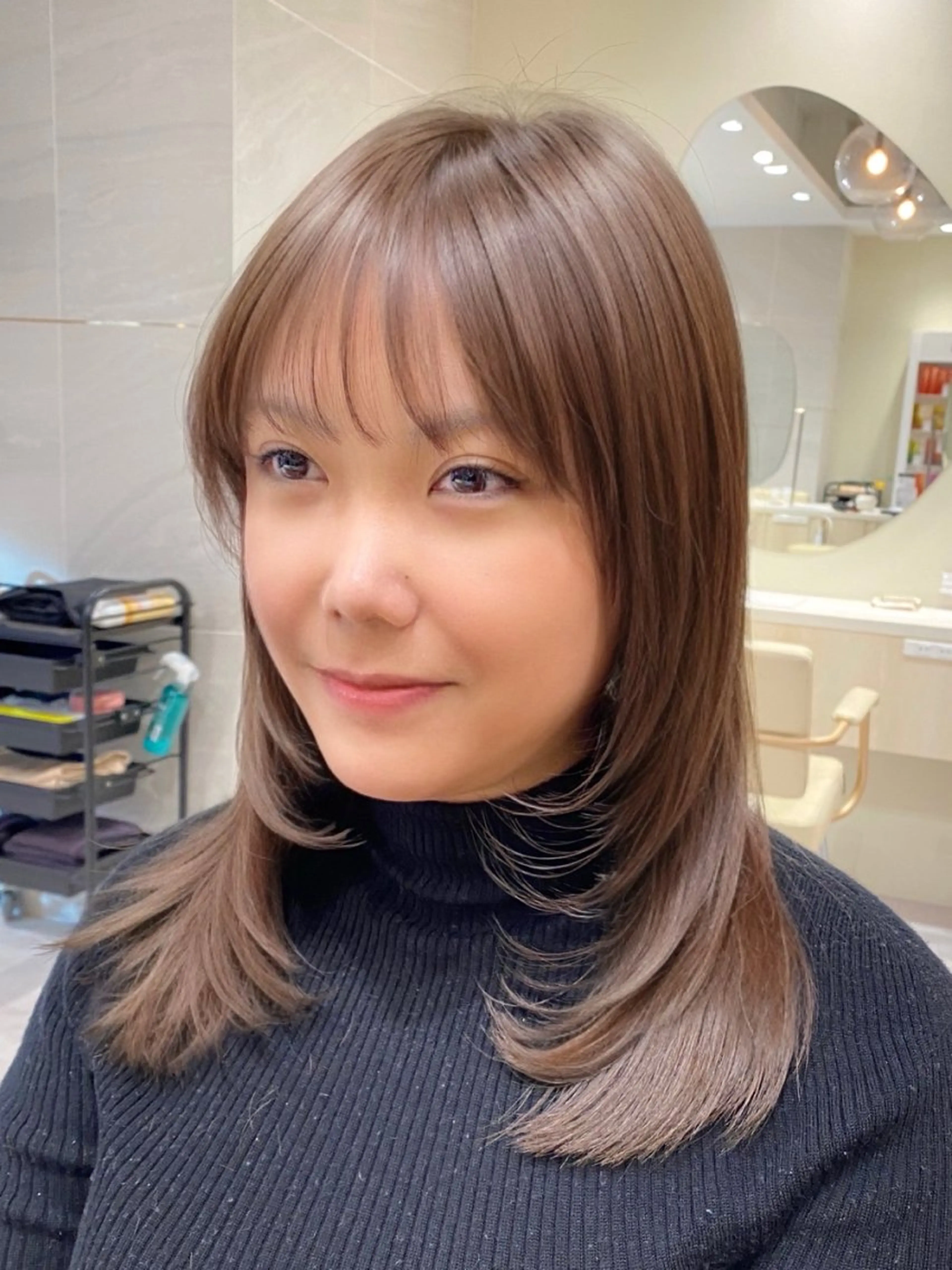ミディアム カラー ブラウンカラー イルミナカラー マロンブラウン レイヤーカット ブリーチなしダブル カラー🧸🐺陽介のヘアスタイル