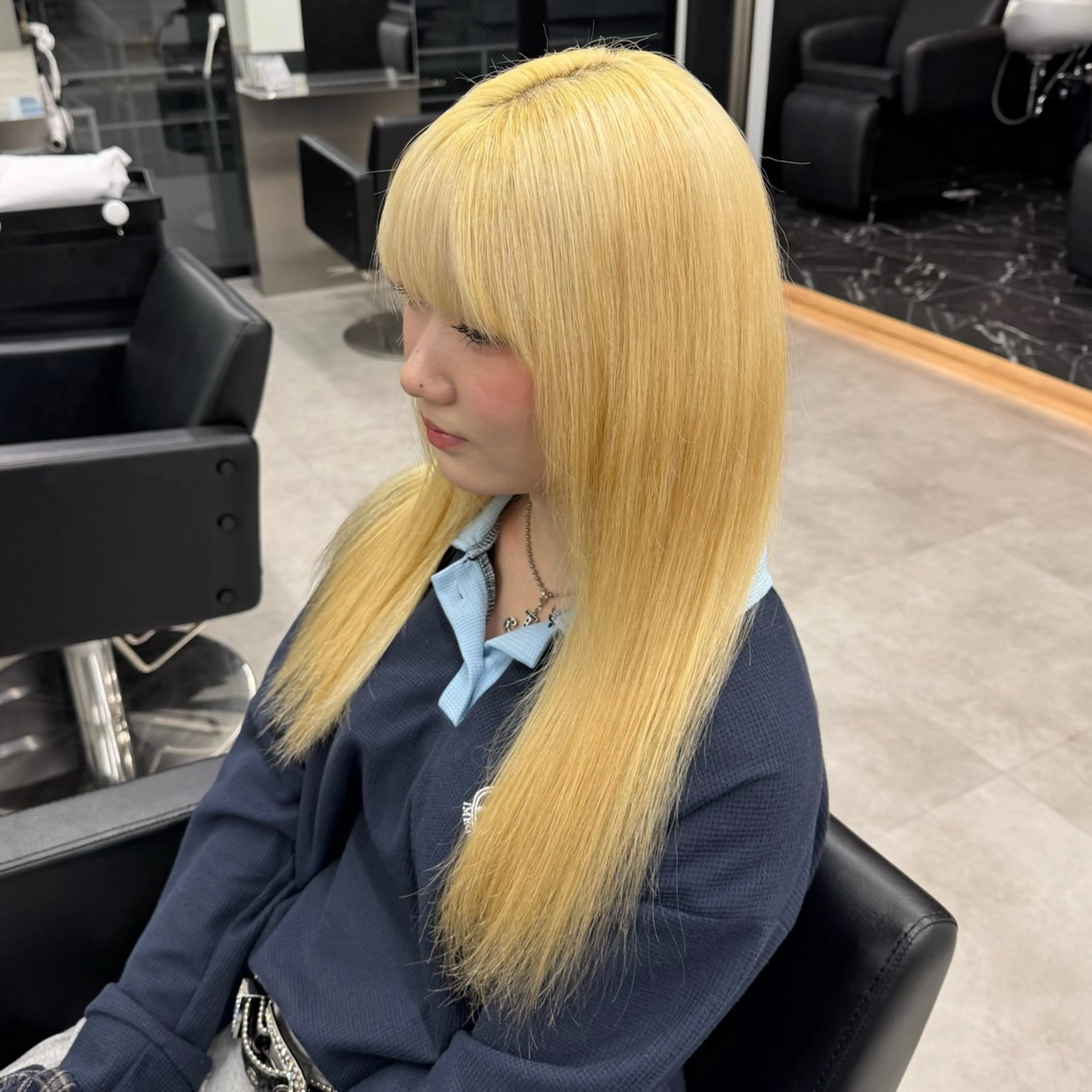 ロング カラー ブリーチ カット ヘアカラー カラー/エクステ特化 韓国ヘア/KENTAのヘアスタイル