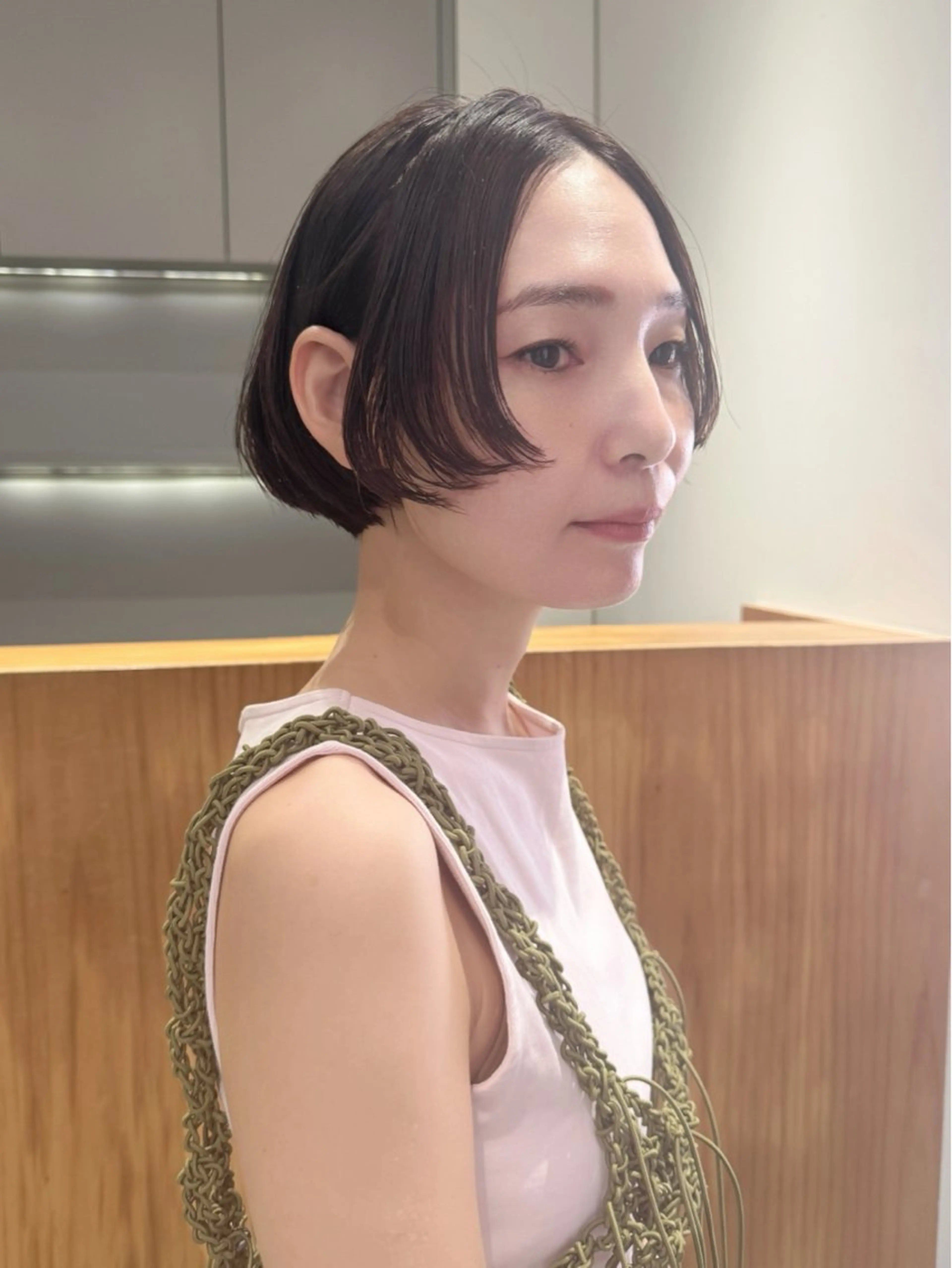 <7月新規限定>デザインカット+透明感ケアカラー(マイクロバブル、Aujua Sh,Tr使用)の写真