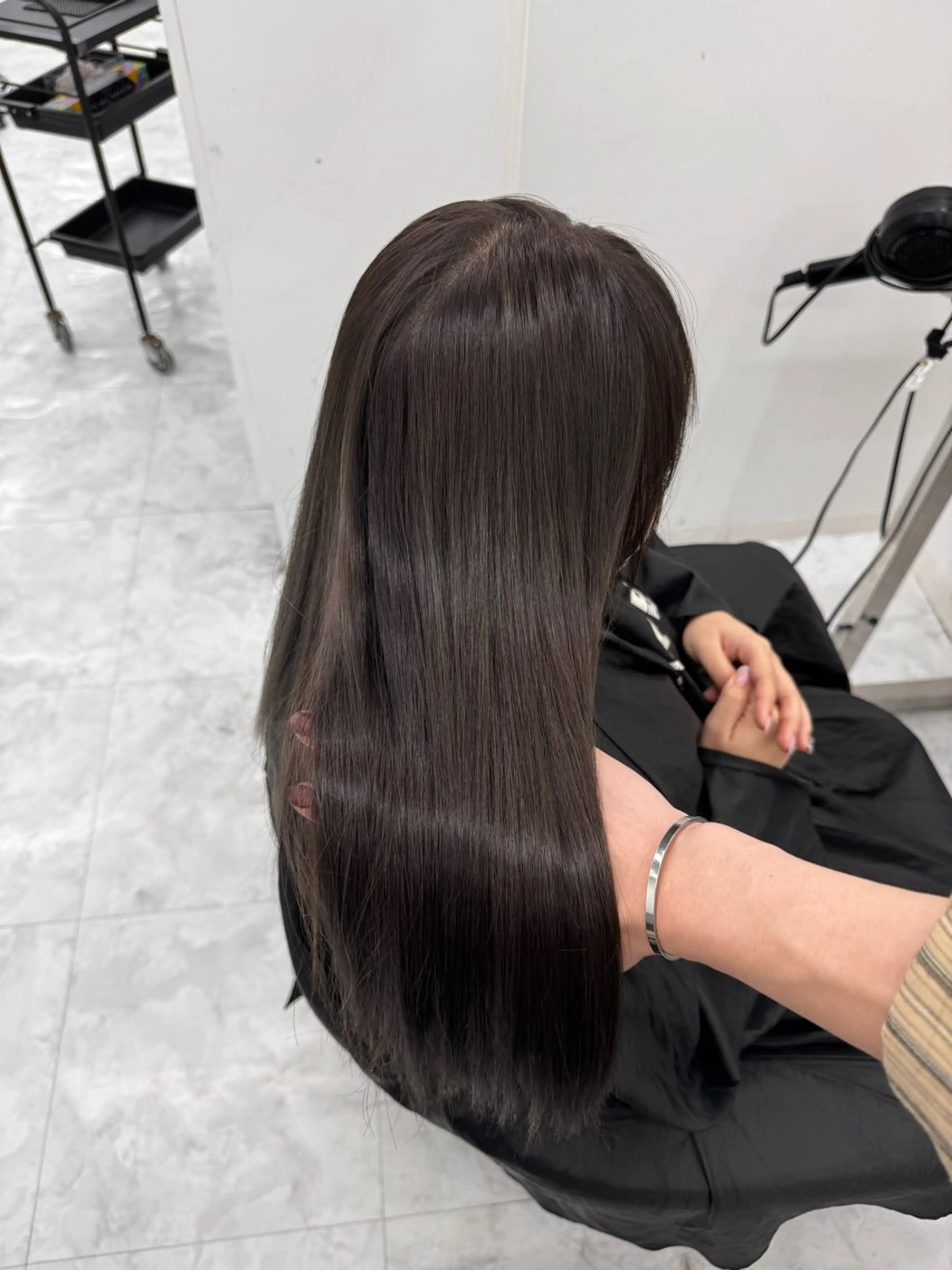 ロング ヘアカラー トリートメント ヘアセット 🤍韓国暗髪 レイヤー🤍きょうのヘアスタイル