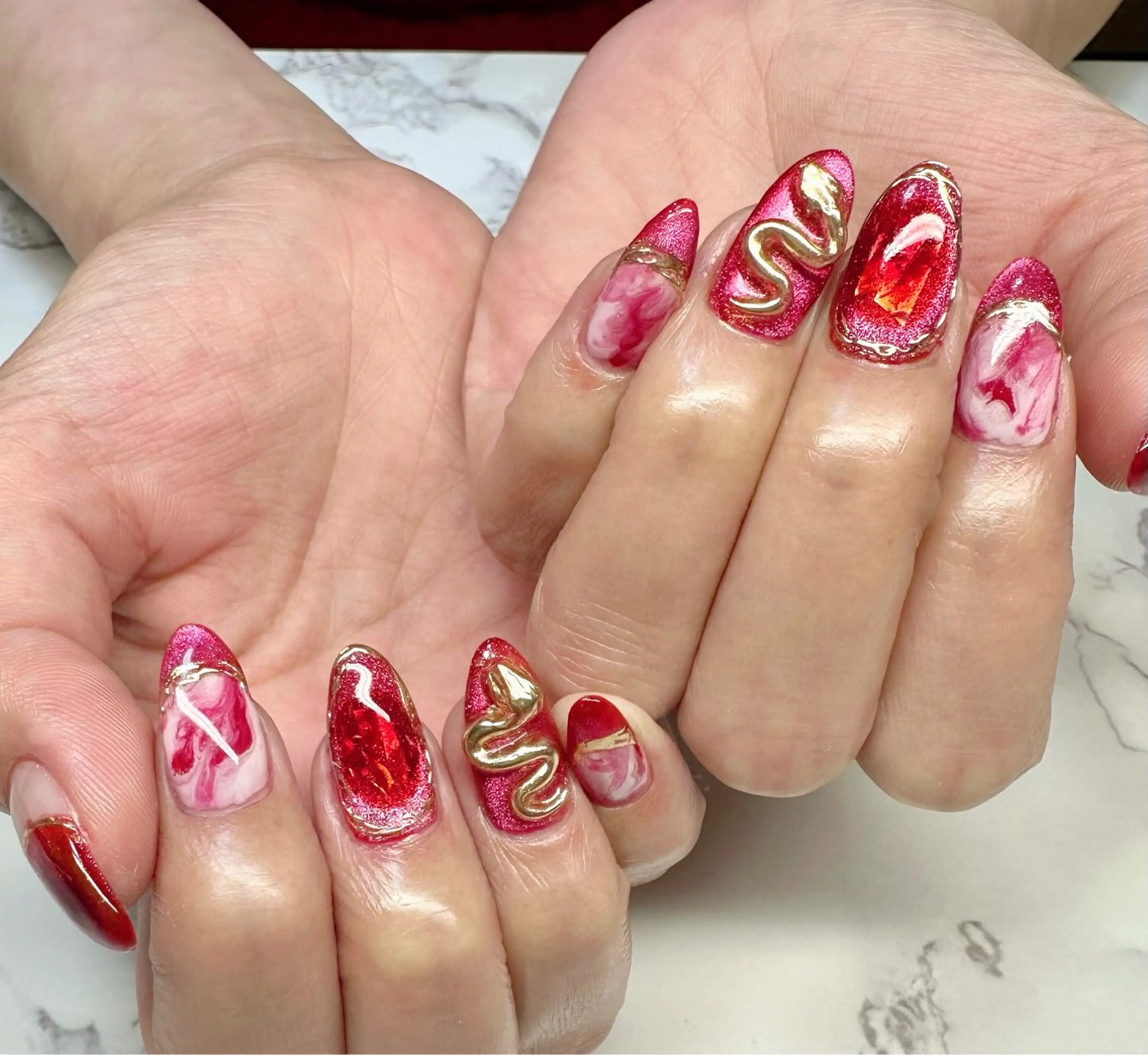 ネイル アートネイル チークネイル フレンチネイル キラキラネイル ラメ(グリッター) M.N_ nailのネイルデザイン