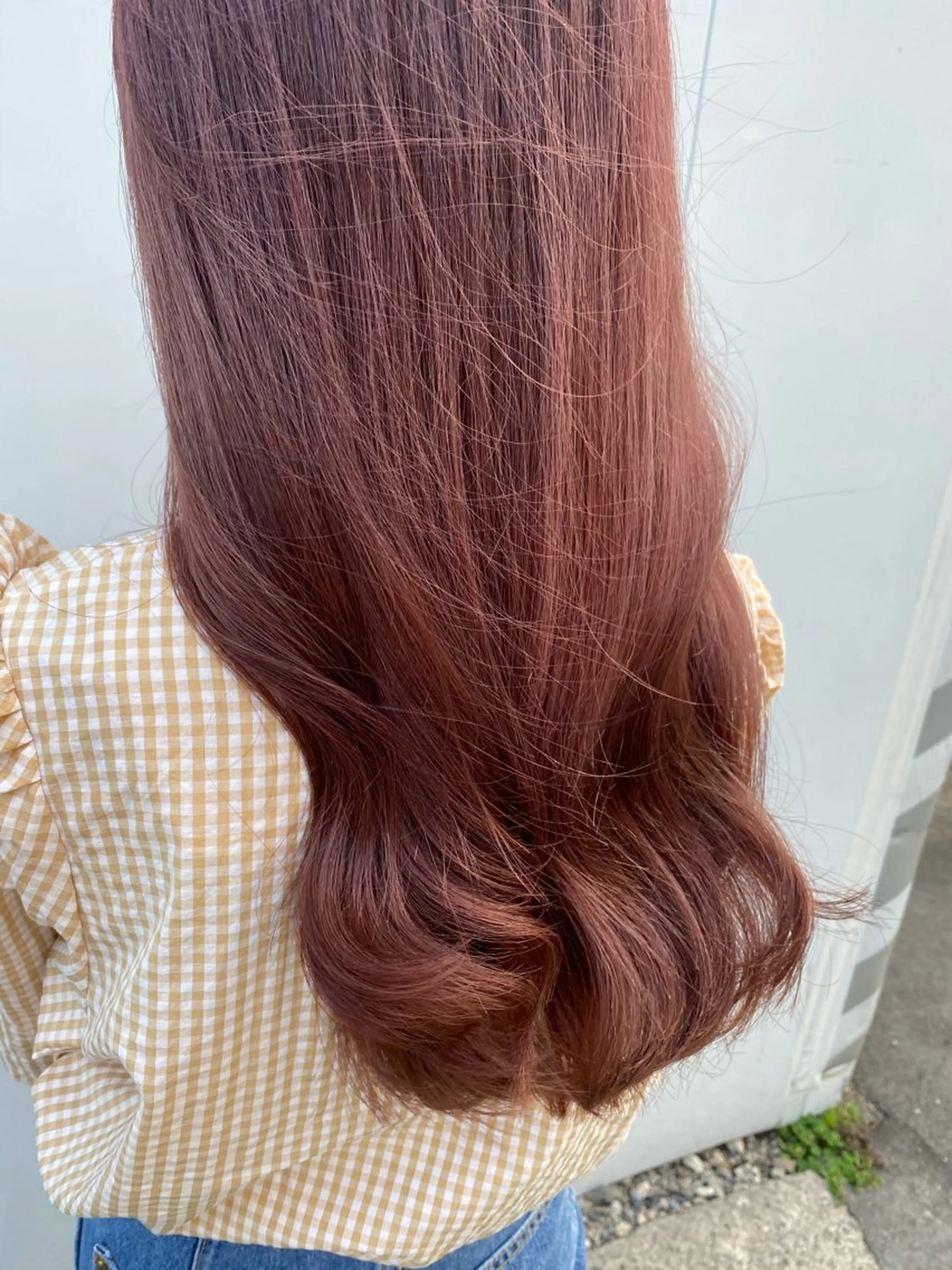 ロング カラー ピンクカラー Joule銀座 石山あやのヘアスタイル