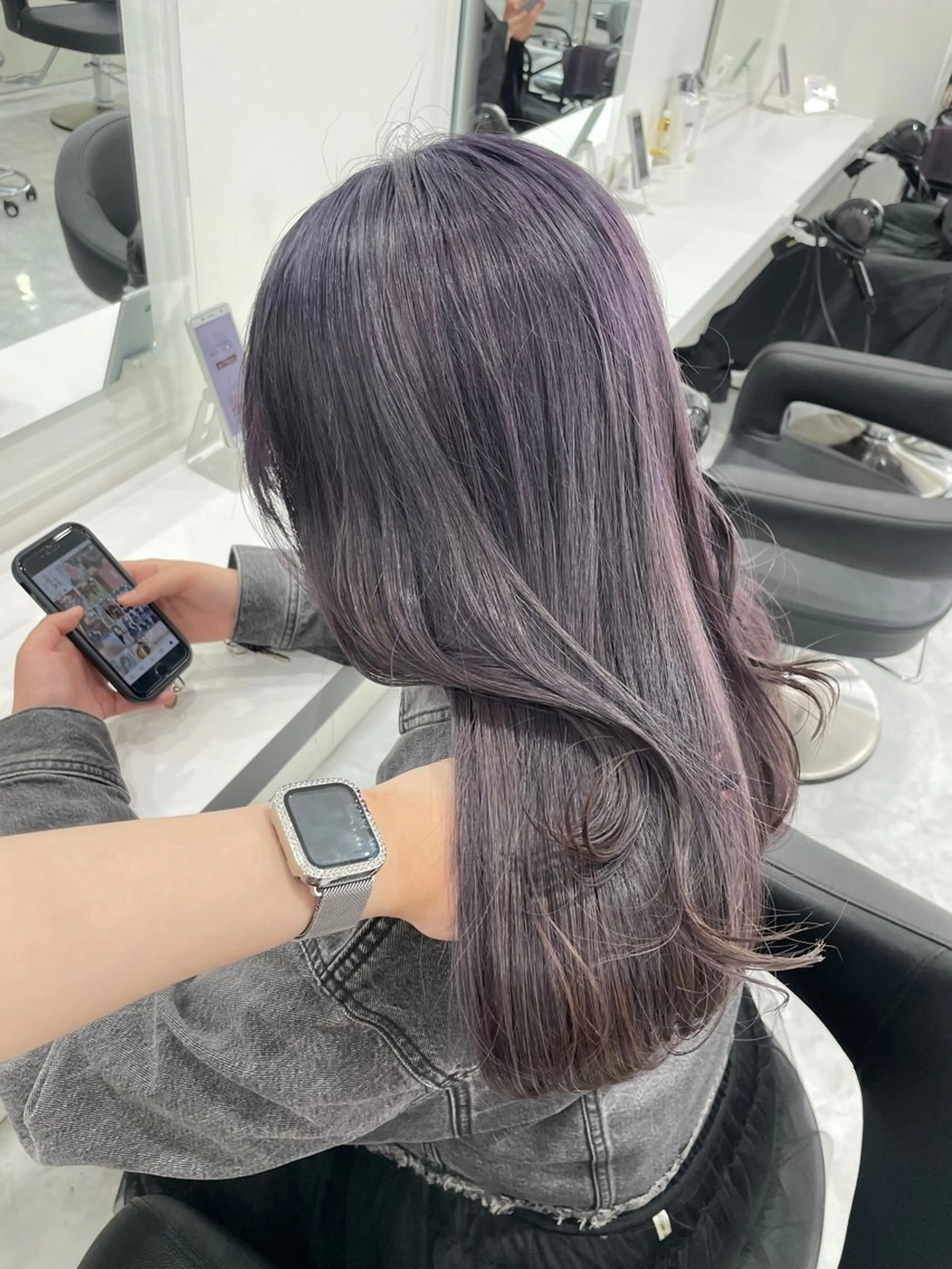 ロング カラー ヘアカラー トリートメント 大人っぽ韓国🤍ブリ ーチ/mitsukiのヘアスタイル