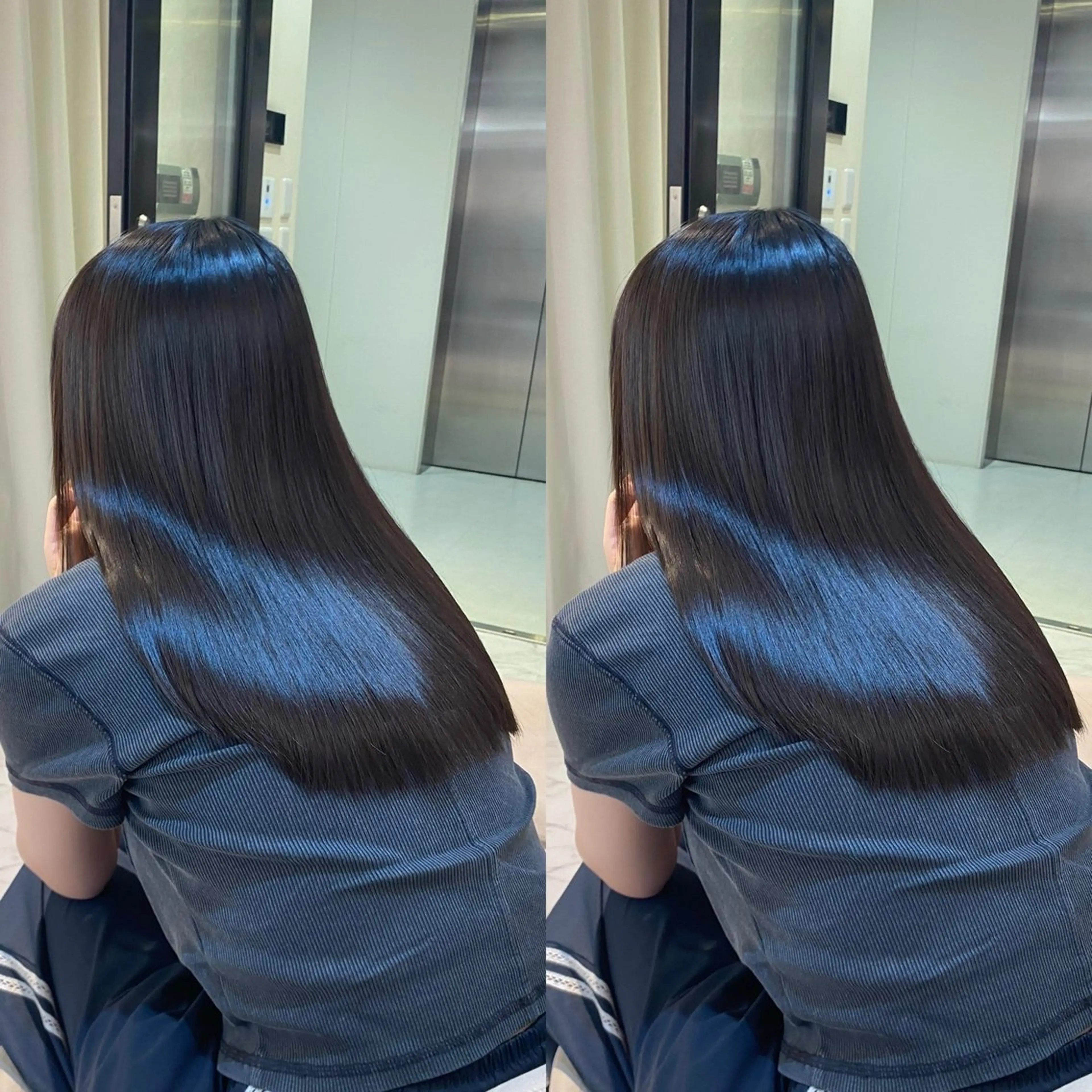 セミロング カット 縮毛矯正 トリートメント youres hair 新宿3丁目店所属・💎髪質改善✖︎ ハイトーン💎柴田のヘアスタイル