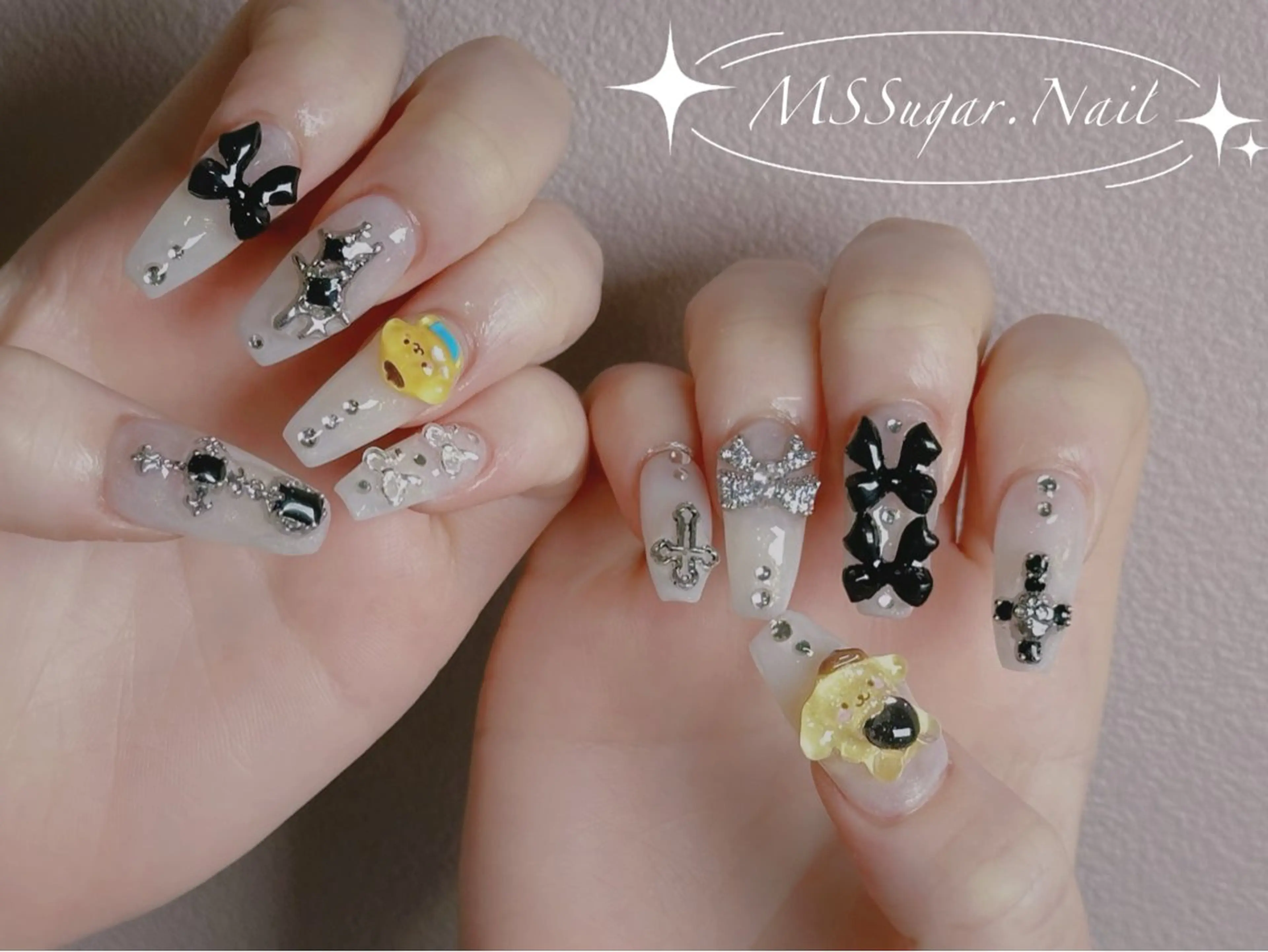 ネイル ロングネイル マグネットネイル スカルプネイル ネイルチップ ワンホンネイル ハンドネイル MSSugar Nailのネイルデザイン