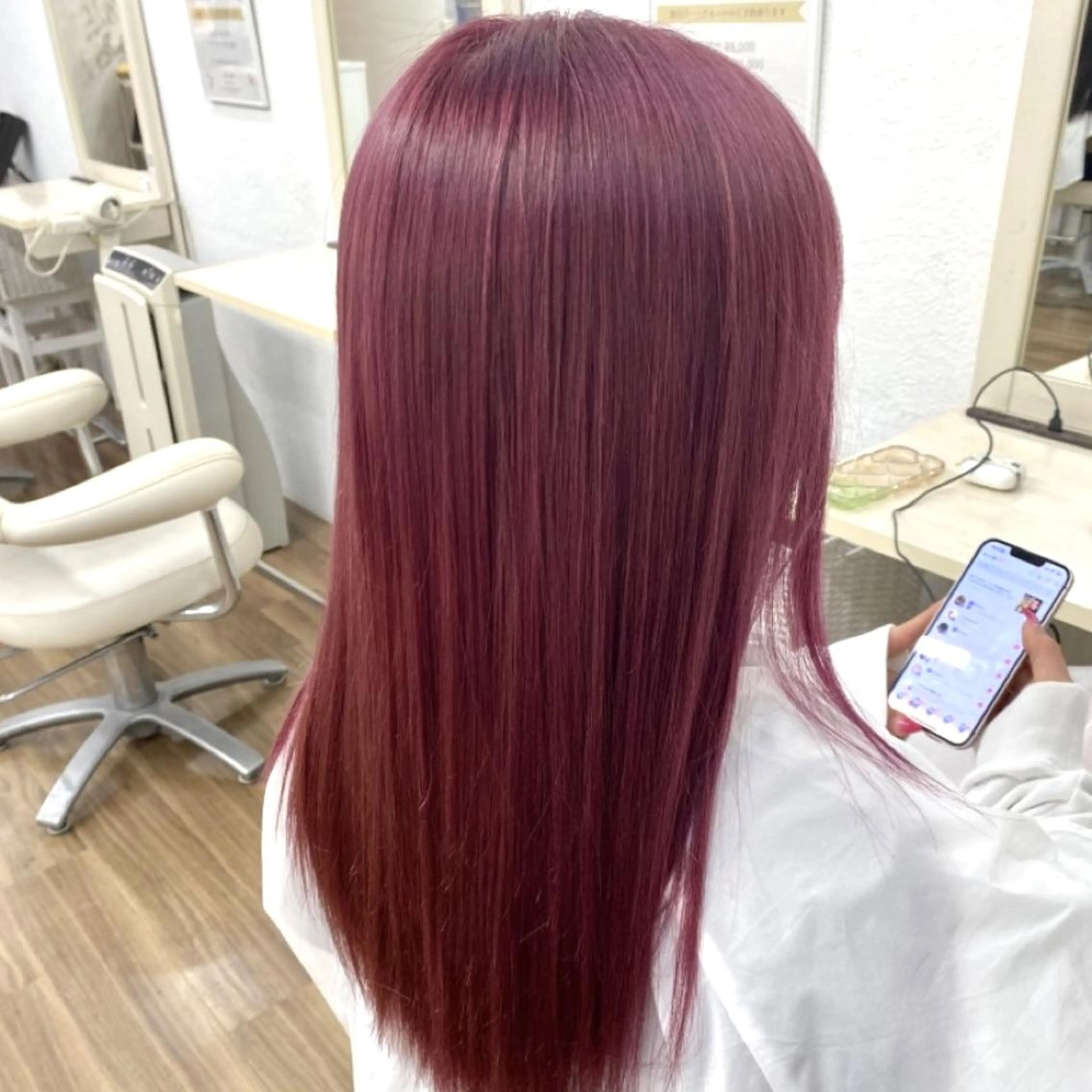 セミロング カラー ピンクカラー ヘアカラー トリートメント GLOSS 心斎橋 山上のヘアスタイル