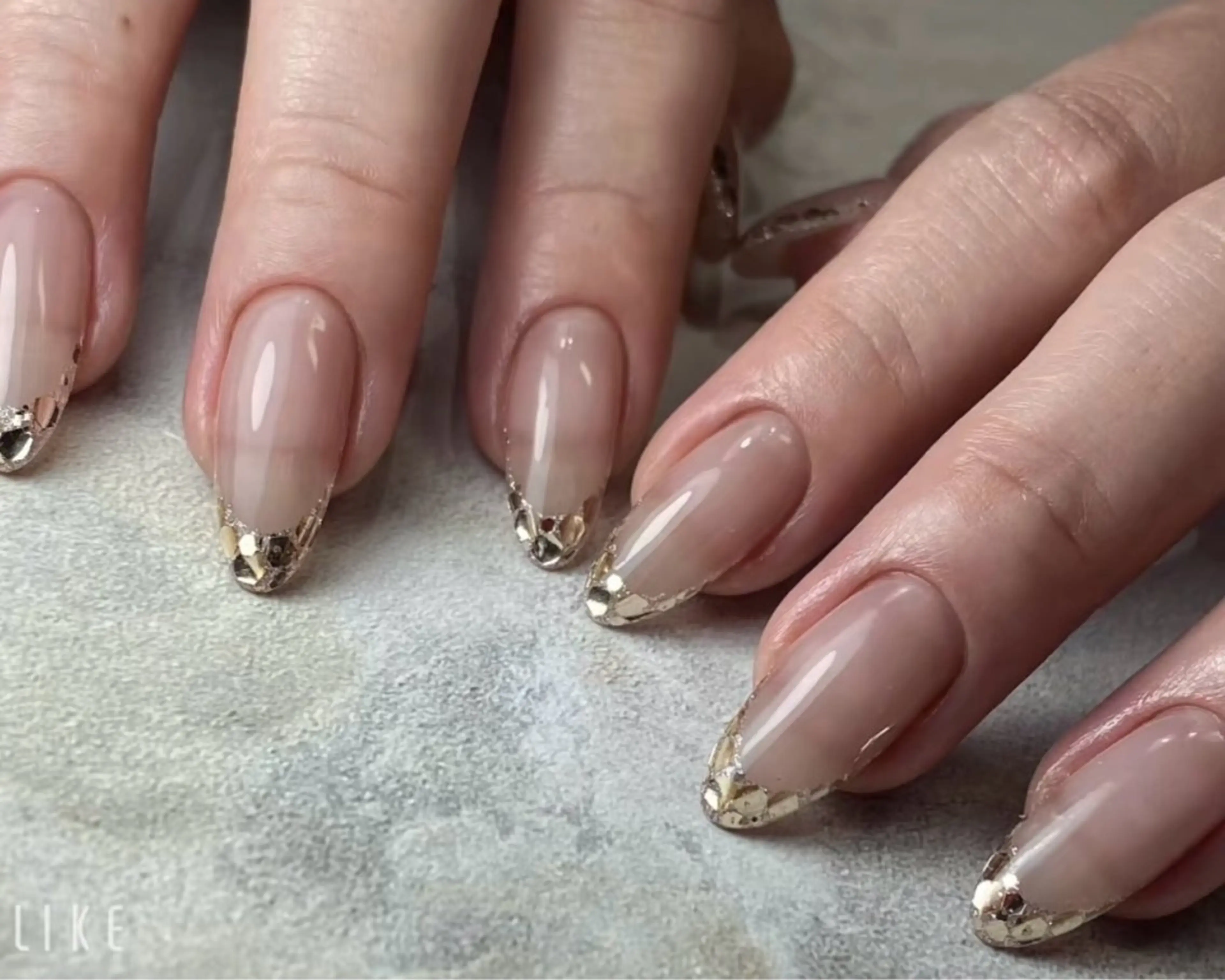 ネイル フレンチネイル ガラスフレンチ ハンドネイル CoCo NailsbyTのネイルデザイン