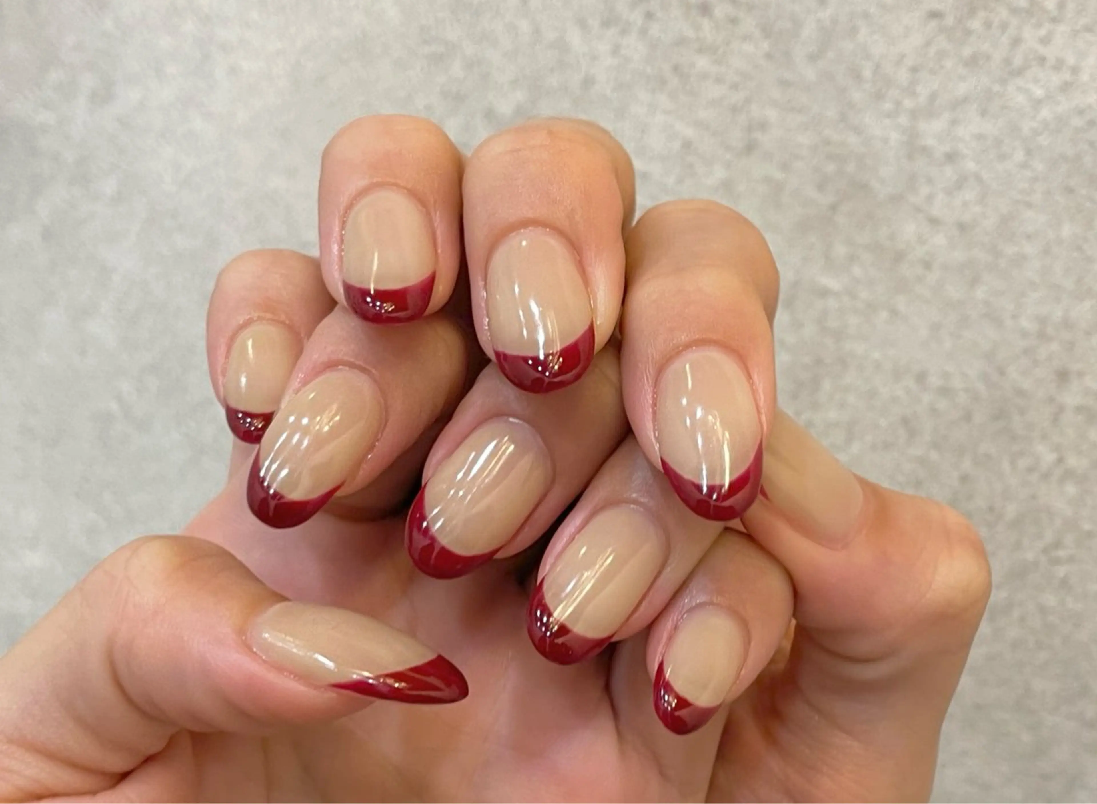 ネイル ボルドー フレンチネイル riri nail所属・riri-nail Rie Endoのネイルデザイン