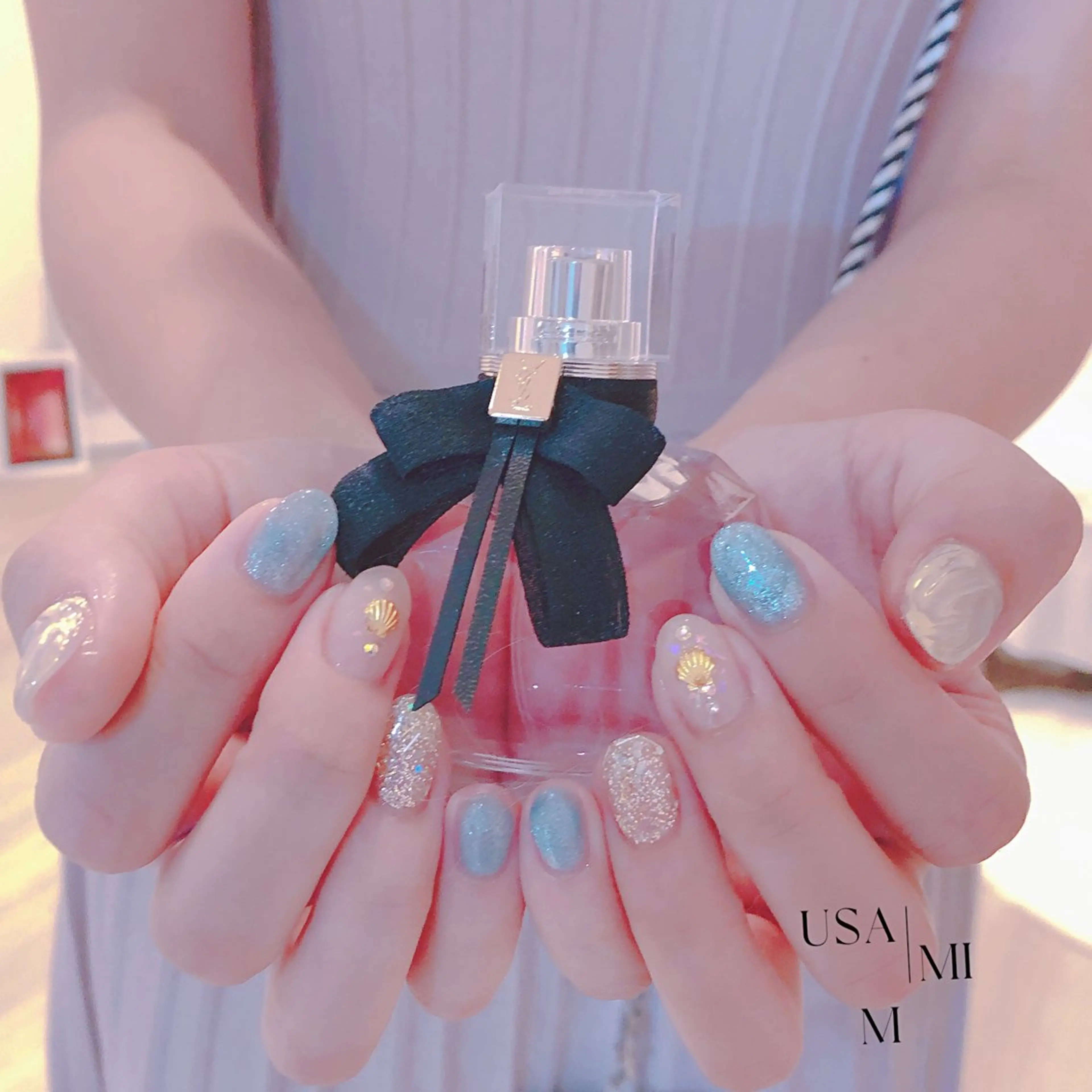 ネイル ハンドネイル 💕🐰うさみみ🐰 💕猫と触れ合い✨のネイルデザイン