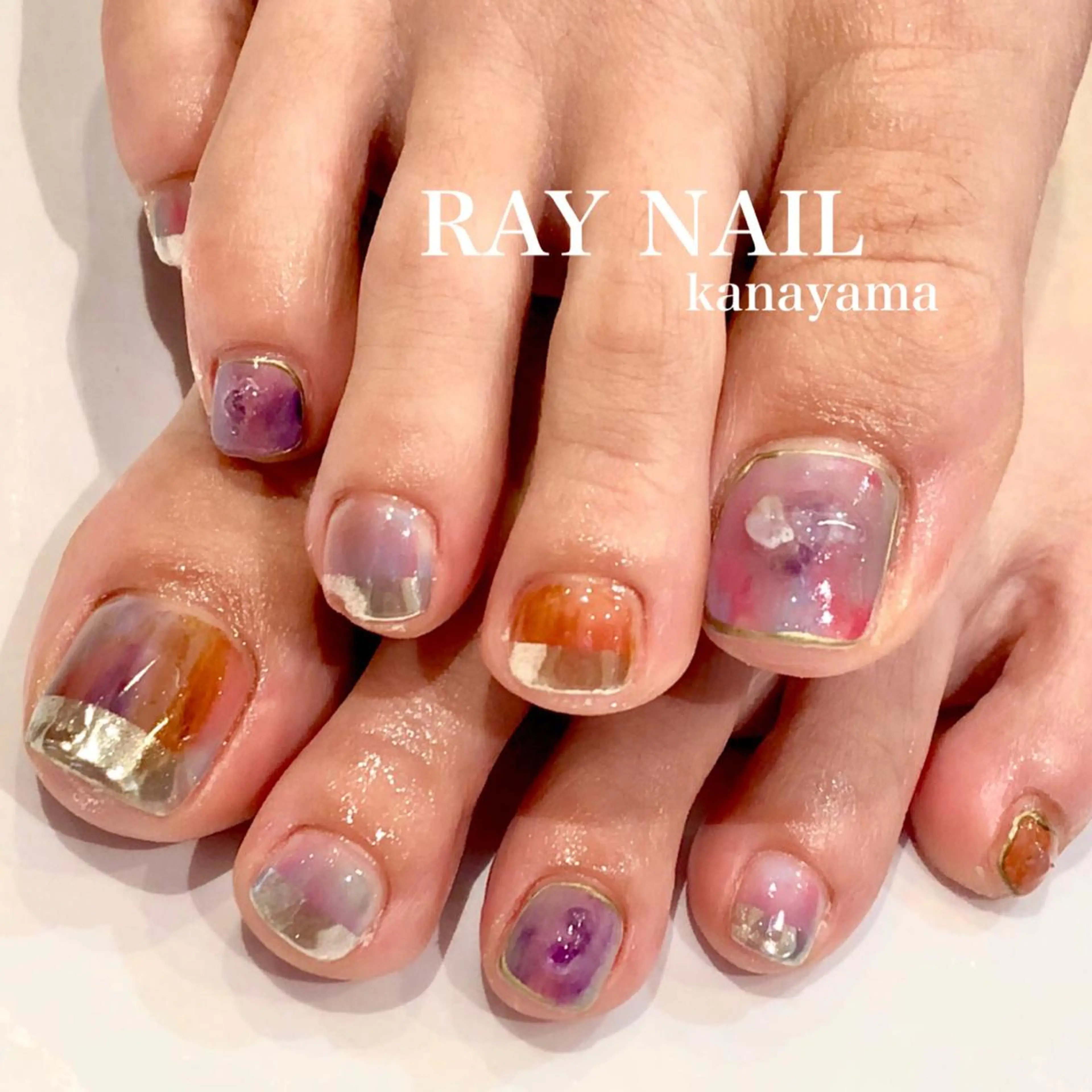 ネイル フットネイル フレンチネイル ミラーネイル ニュアンスネイル フットネイル Arowa 伊田のネイルデザイン